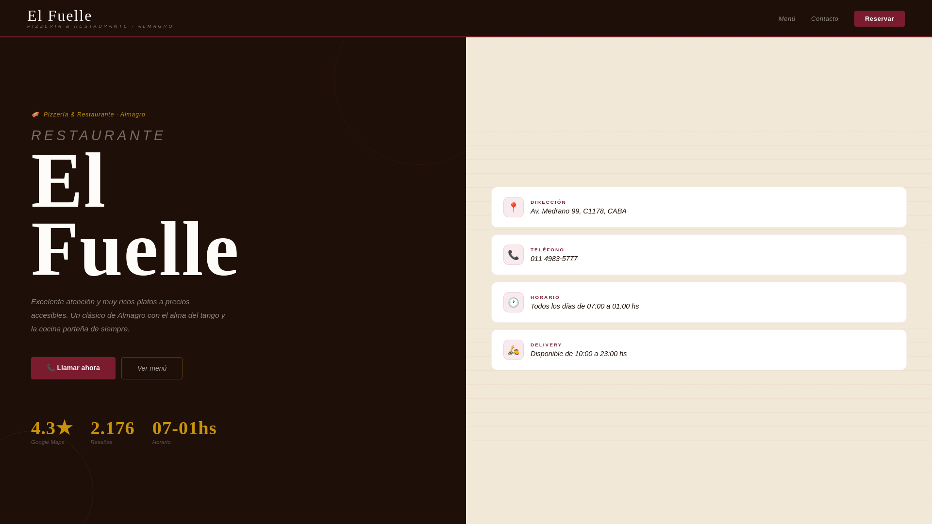website screenshot of https://restaurantelfuelle.pages.dev/