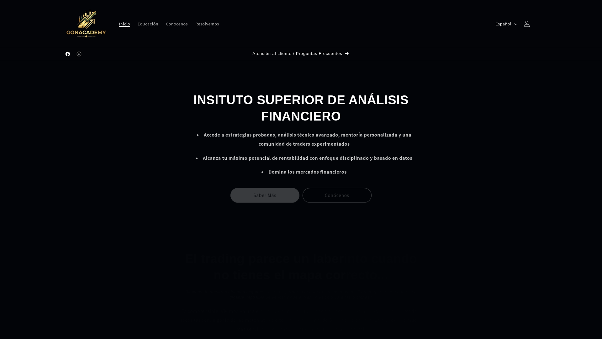 website screenshot of https://gonacademy.com/