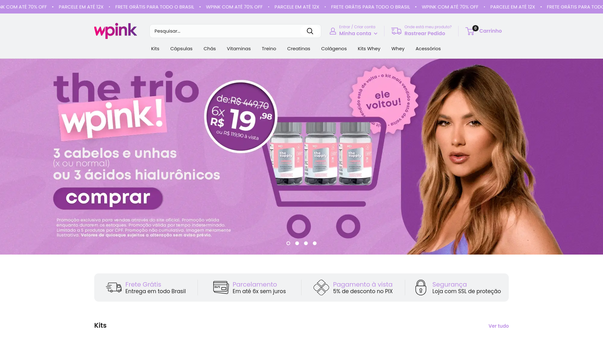 website screenshot of https://pedido-wp-suplements.online