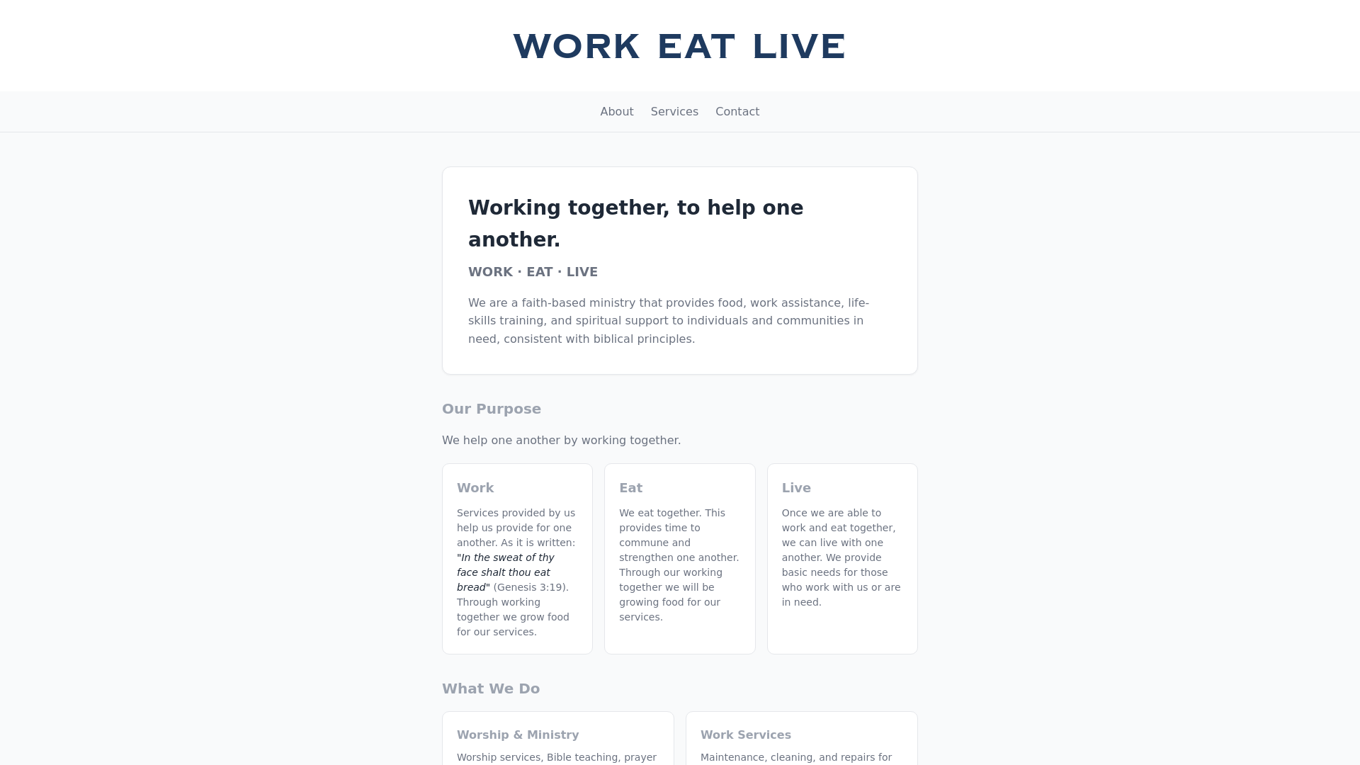 website screenshot of https://workeatlive.com/
