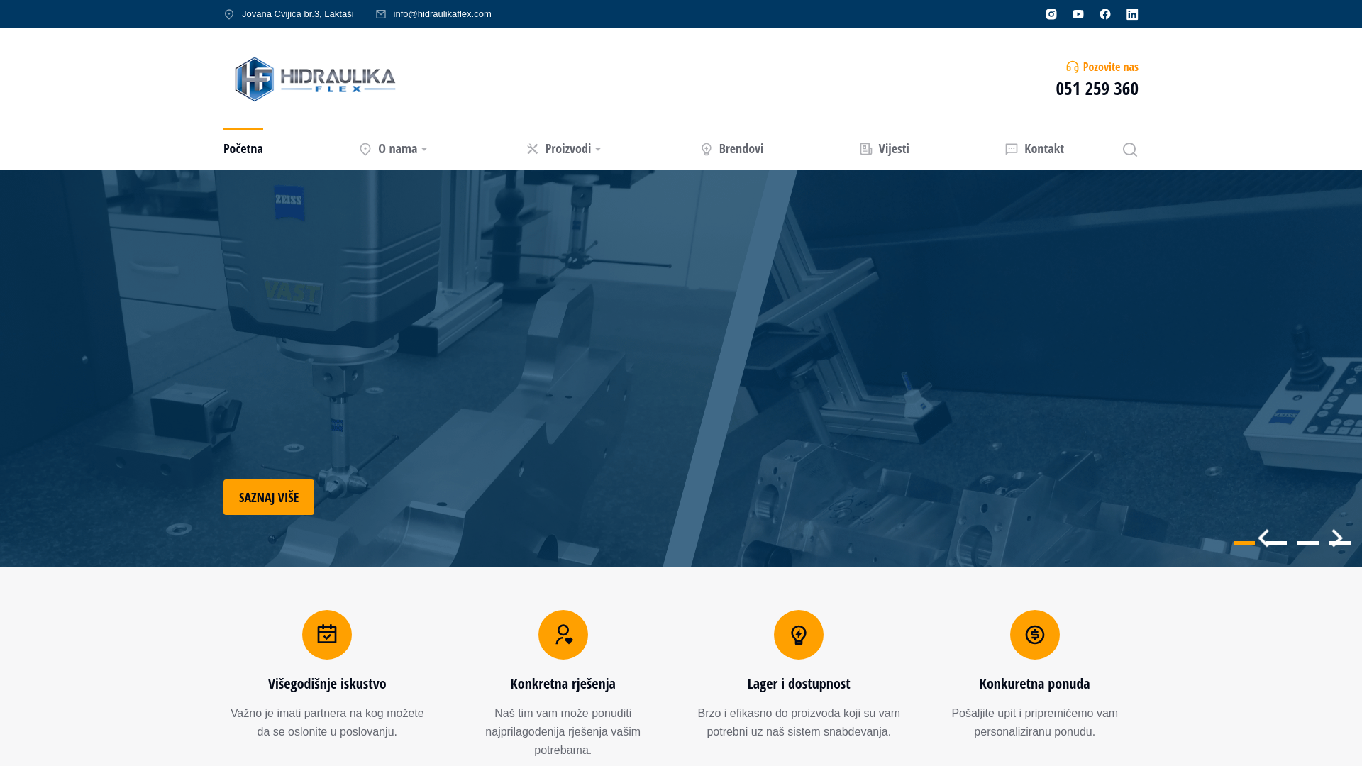 website screenshot of http://www.hidraulikaflex.com/