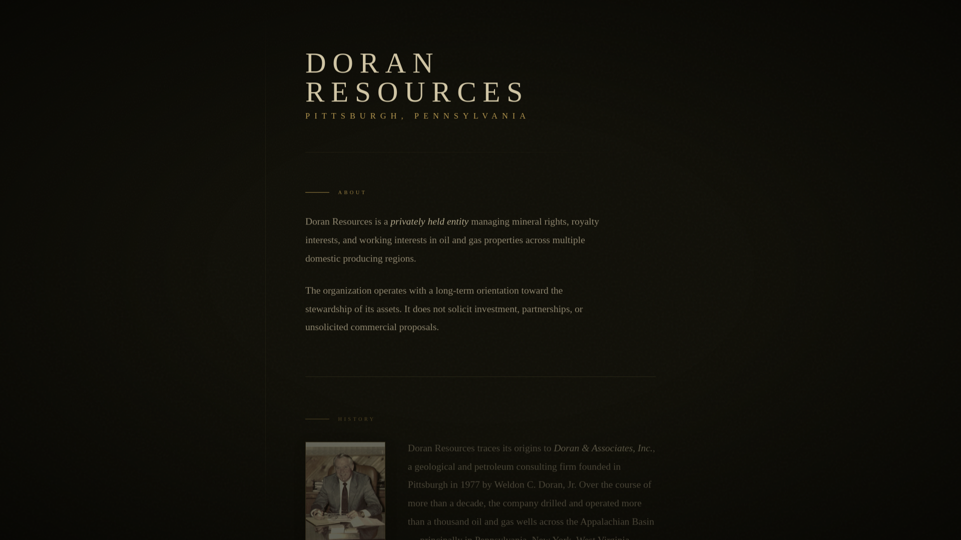 website screenshot of https://doranresources.com