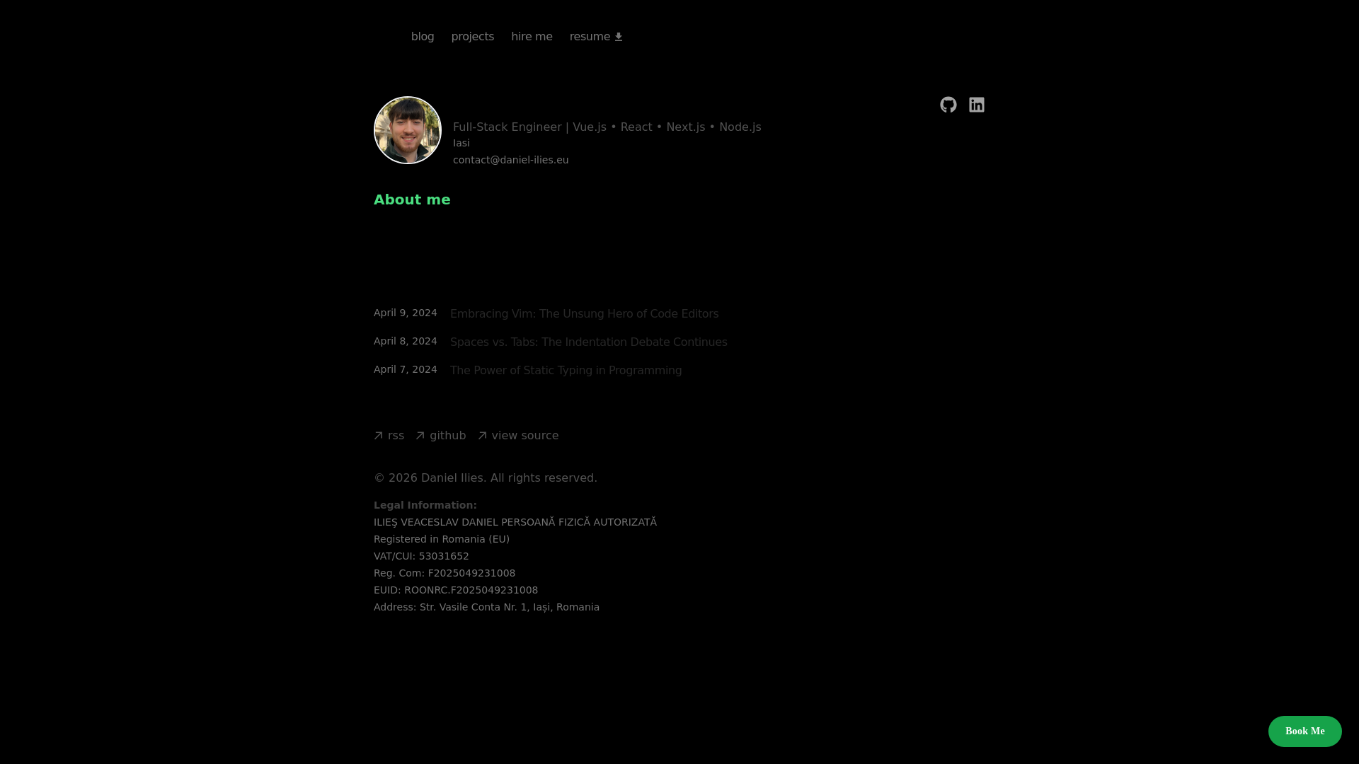 website screenshot of https://daniel-ilies.pages.dev/