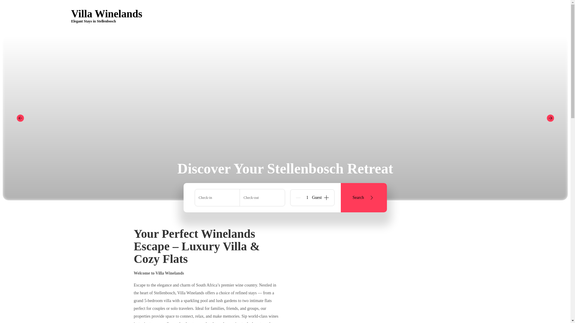 website screenshot of https://villa-winelands.com/