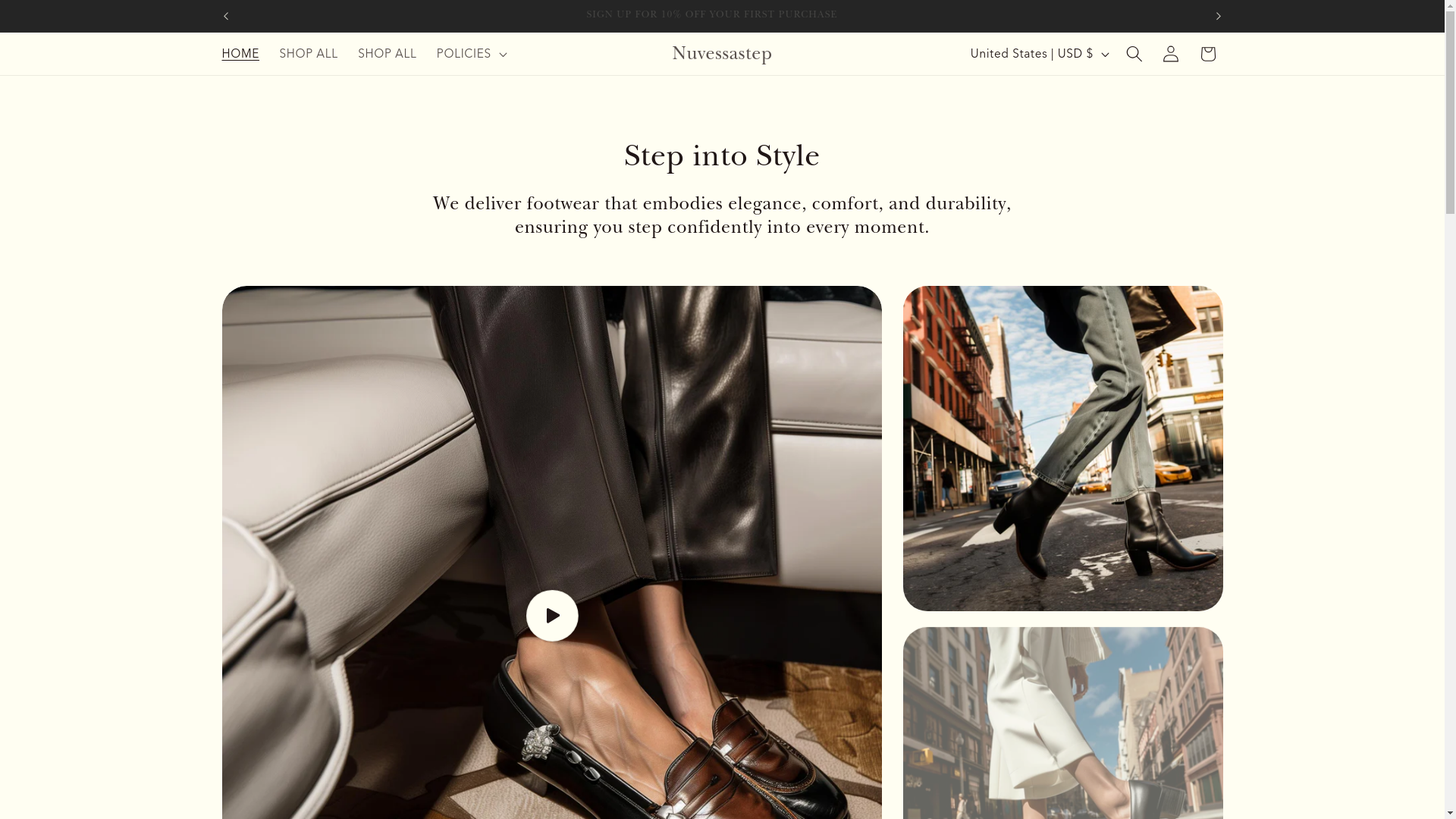 website screenshot of https://nuvessastep.shop/