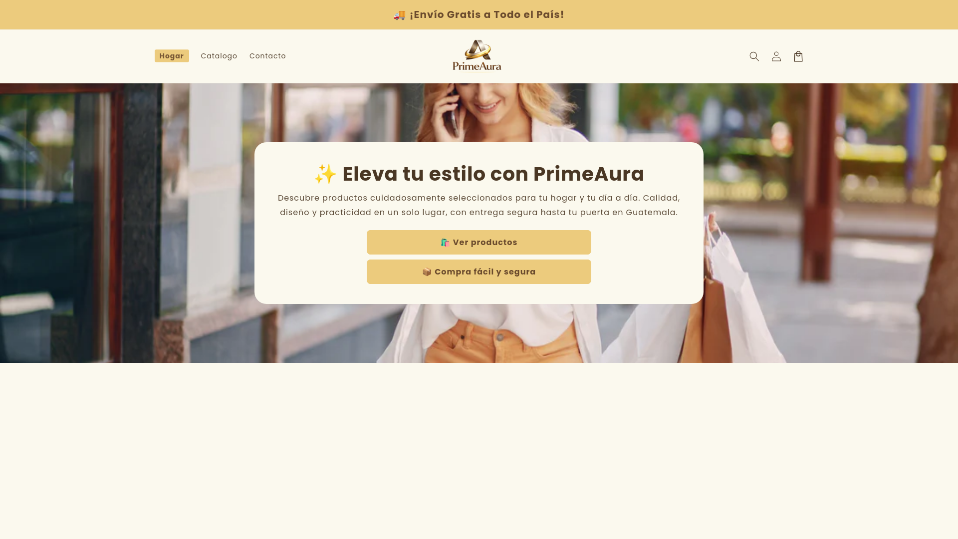 website screenshot of https://primeaura.live/