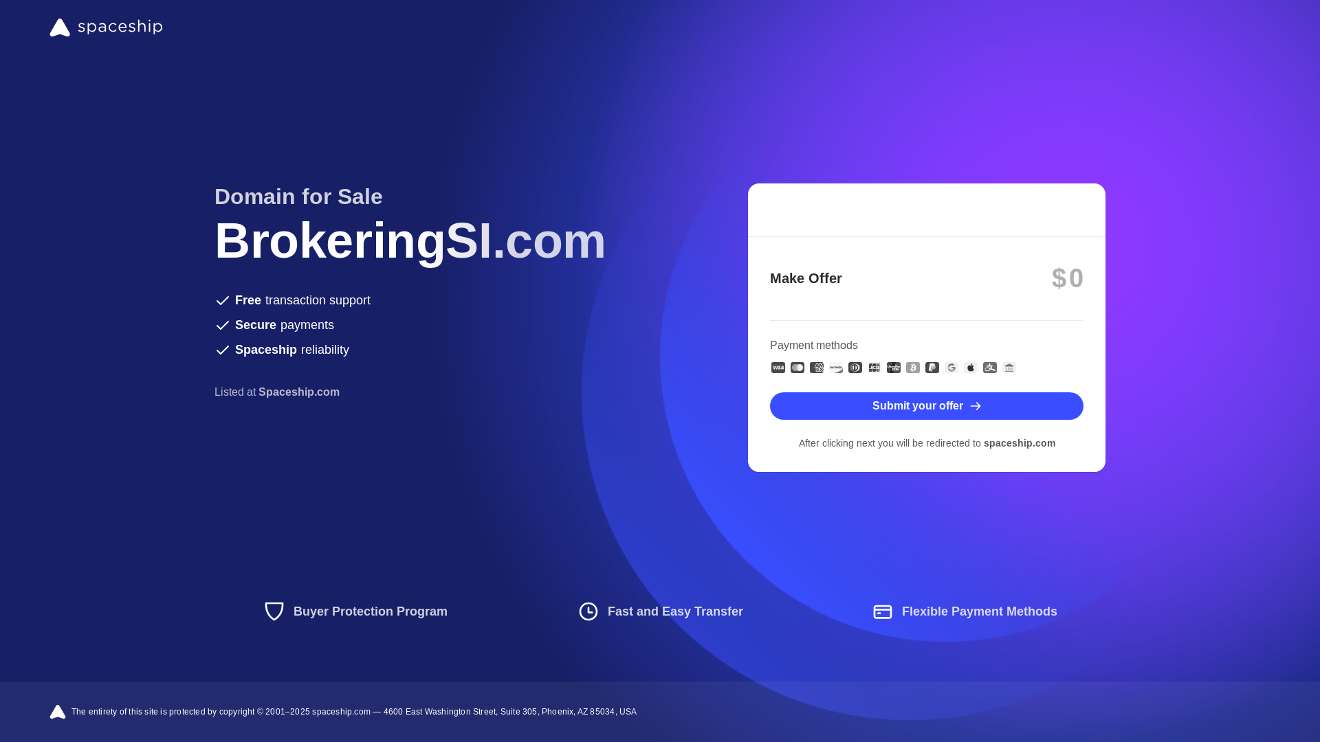 website screenshot of https://brokeringsi.com/