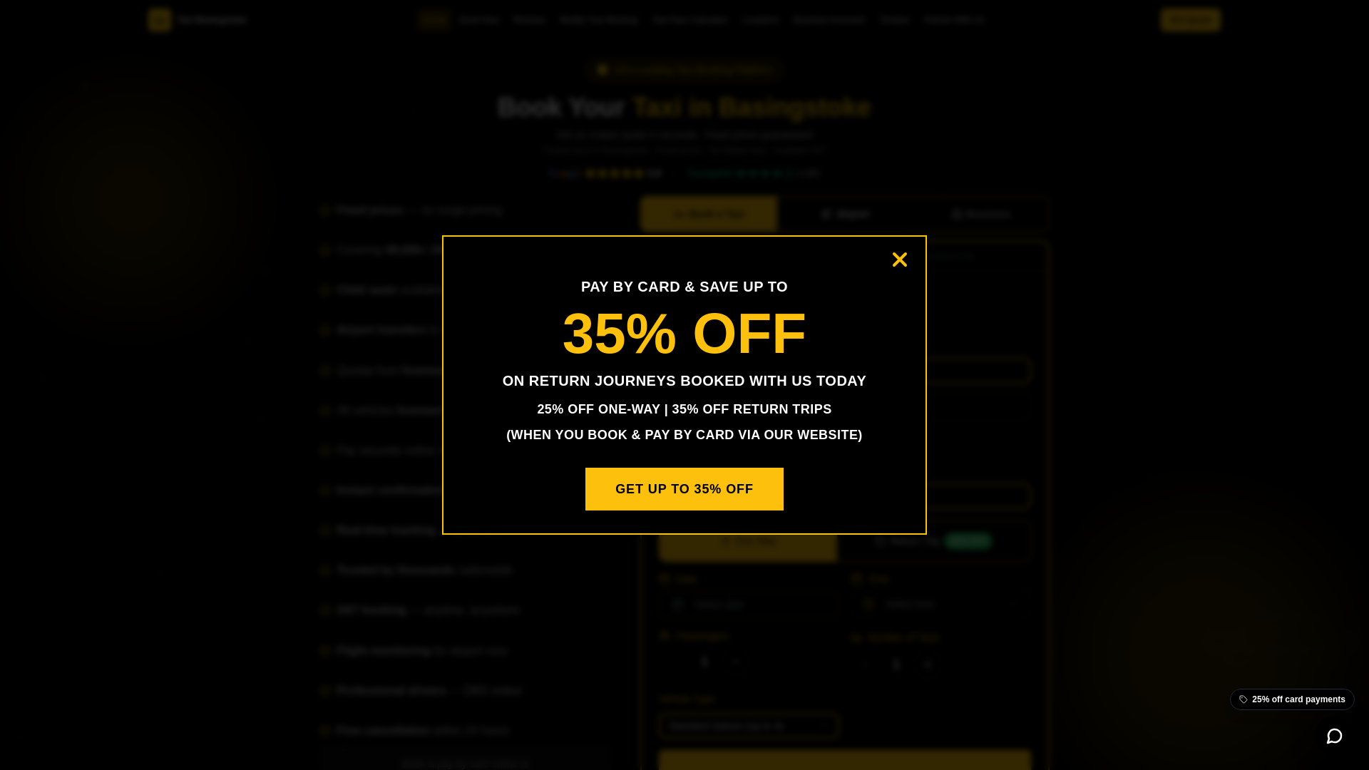 website screenshot of https://taxibasingstoke.com/