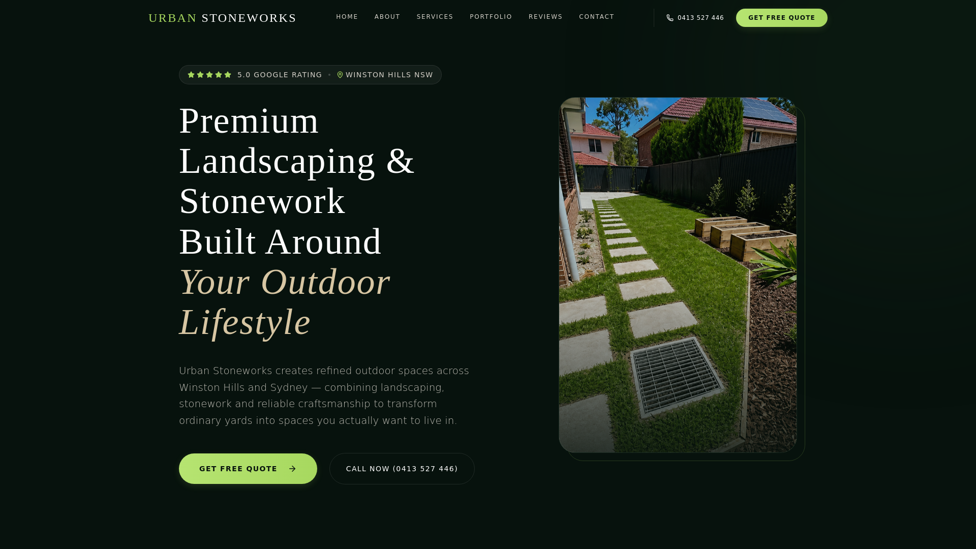 website screenshot of https://urbanstoneworks.pages.dev/