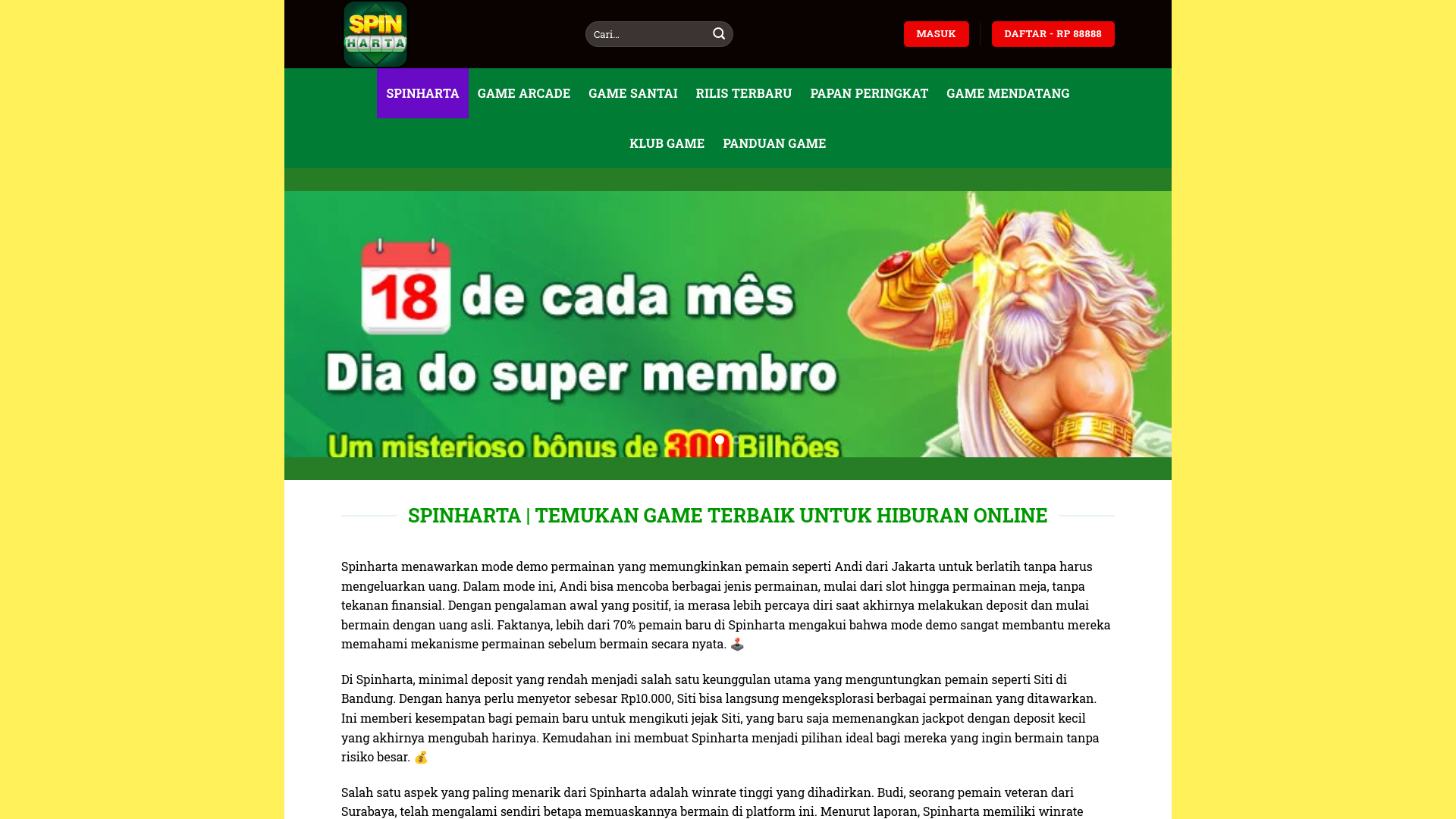 website screenshot of https://spinhartaf.com/