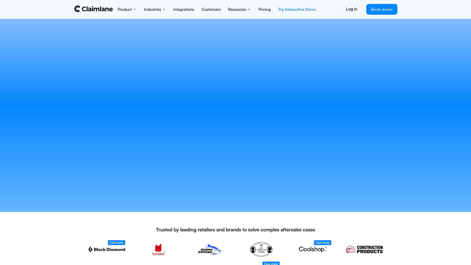 website screenshot of https://onlineclaimlane.com/