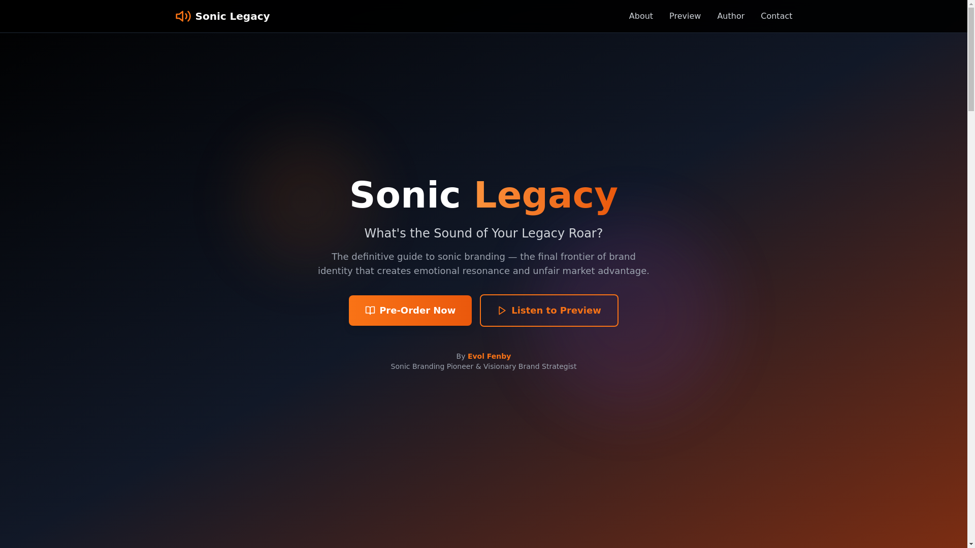 website screenshot of https://soniclegacybook.com/