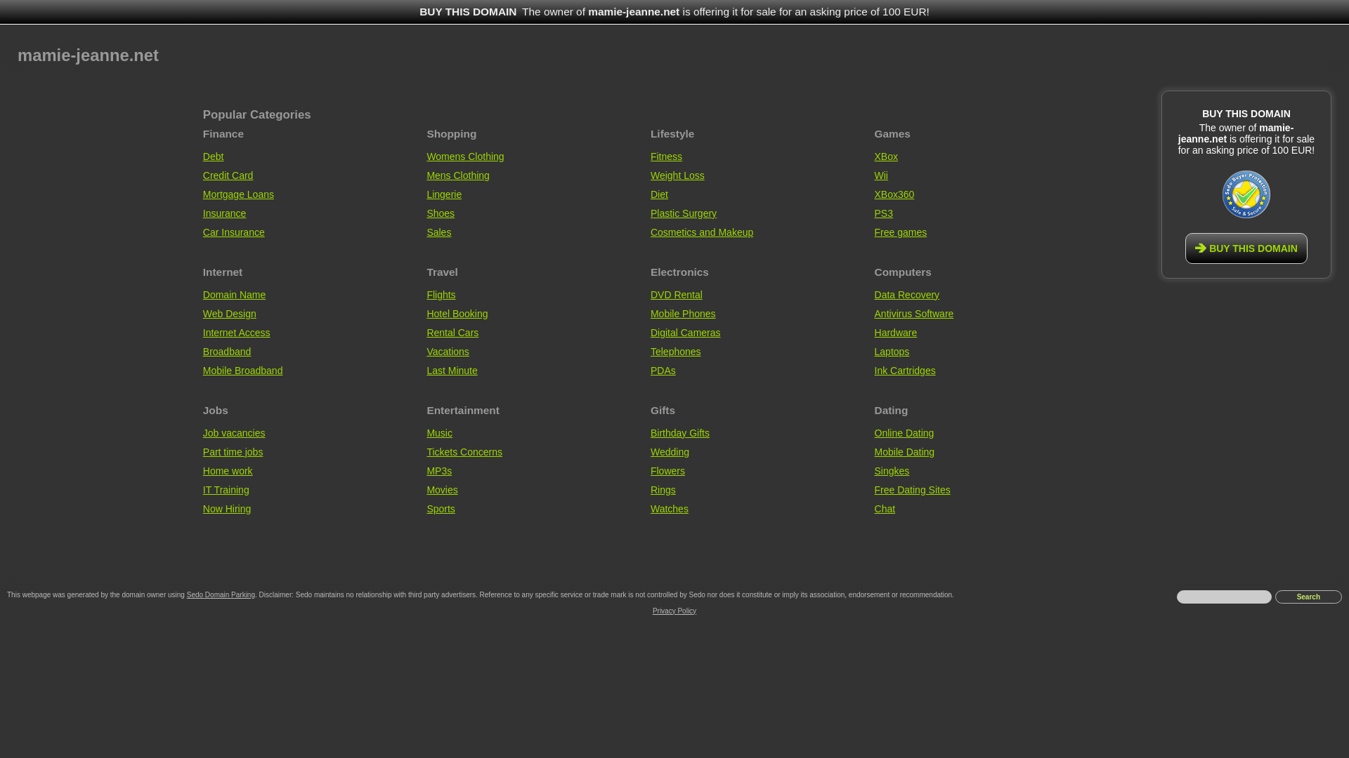 website screenshot of https://mamie-jeanne.net/