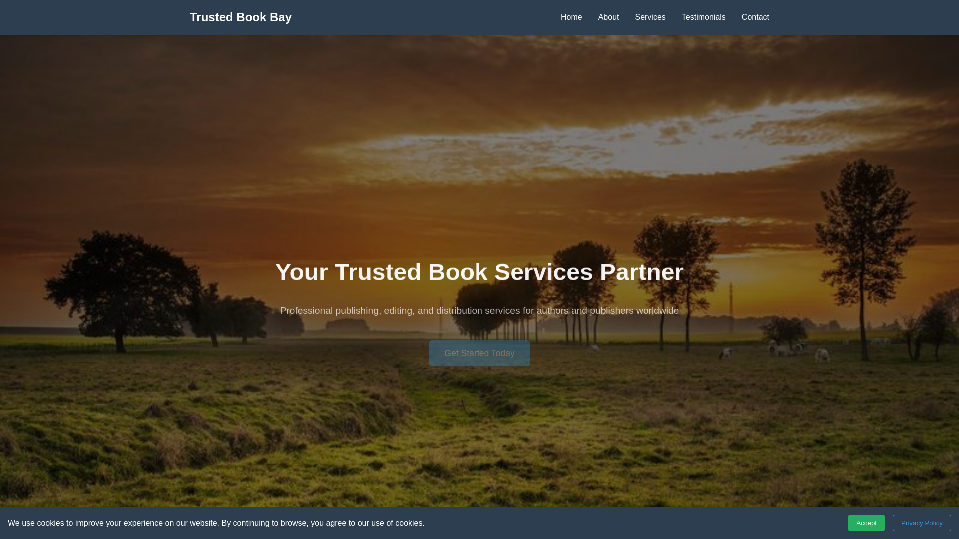 website screenshot of https://trustedbookbay.shop/