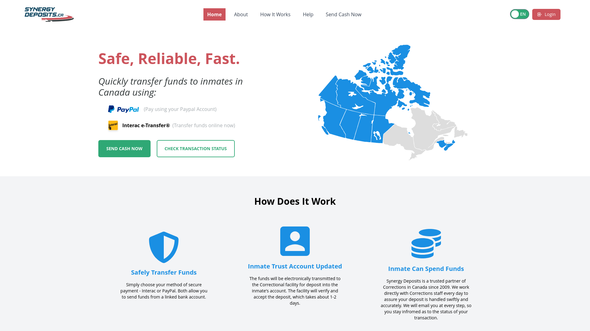 website screenshot of https://synergydeposits.ca/