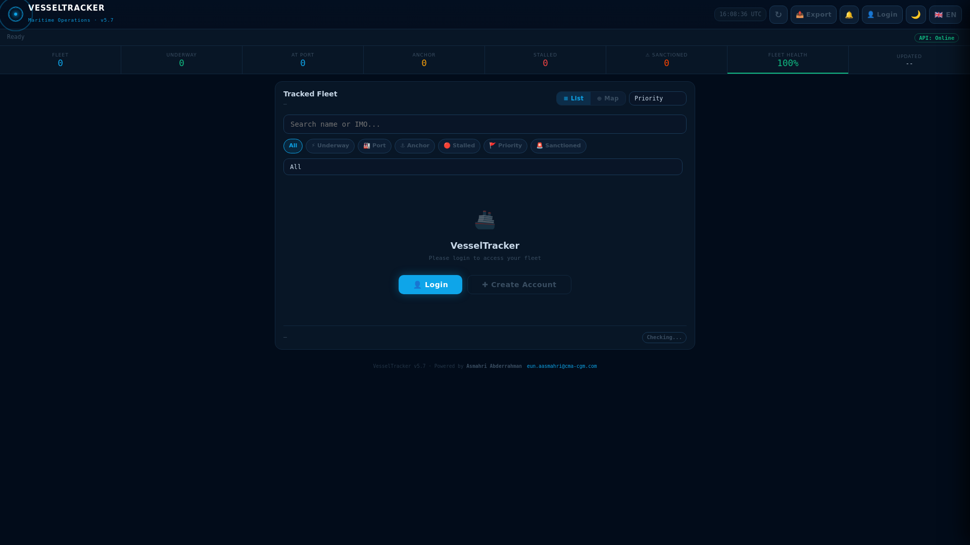 website screenshot of https://vesseltracker.pages.dev/