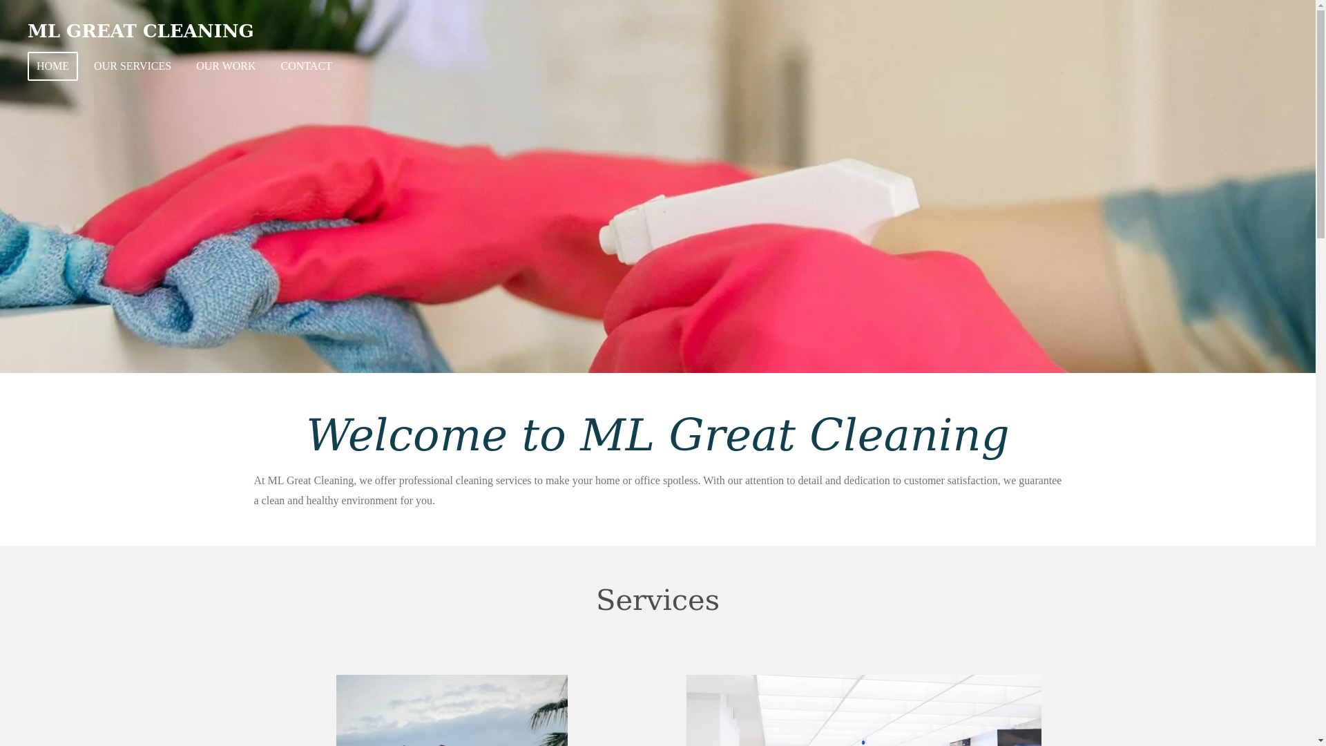 website screenshot of https://mlgreatcleaning.com/