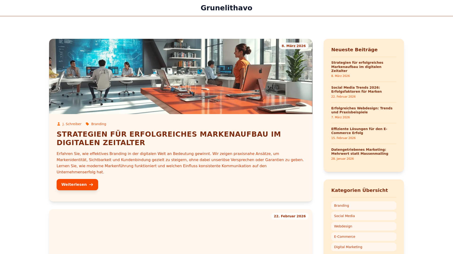 website screenshot of https://grunelithavo.world/