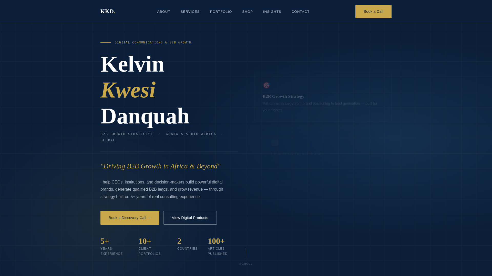 website screenshot of https://kelvinkwesidanquah.com