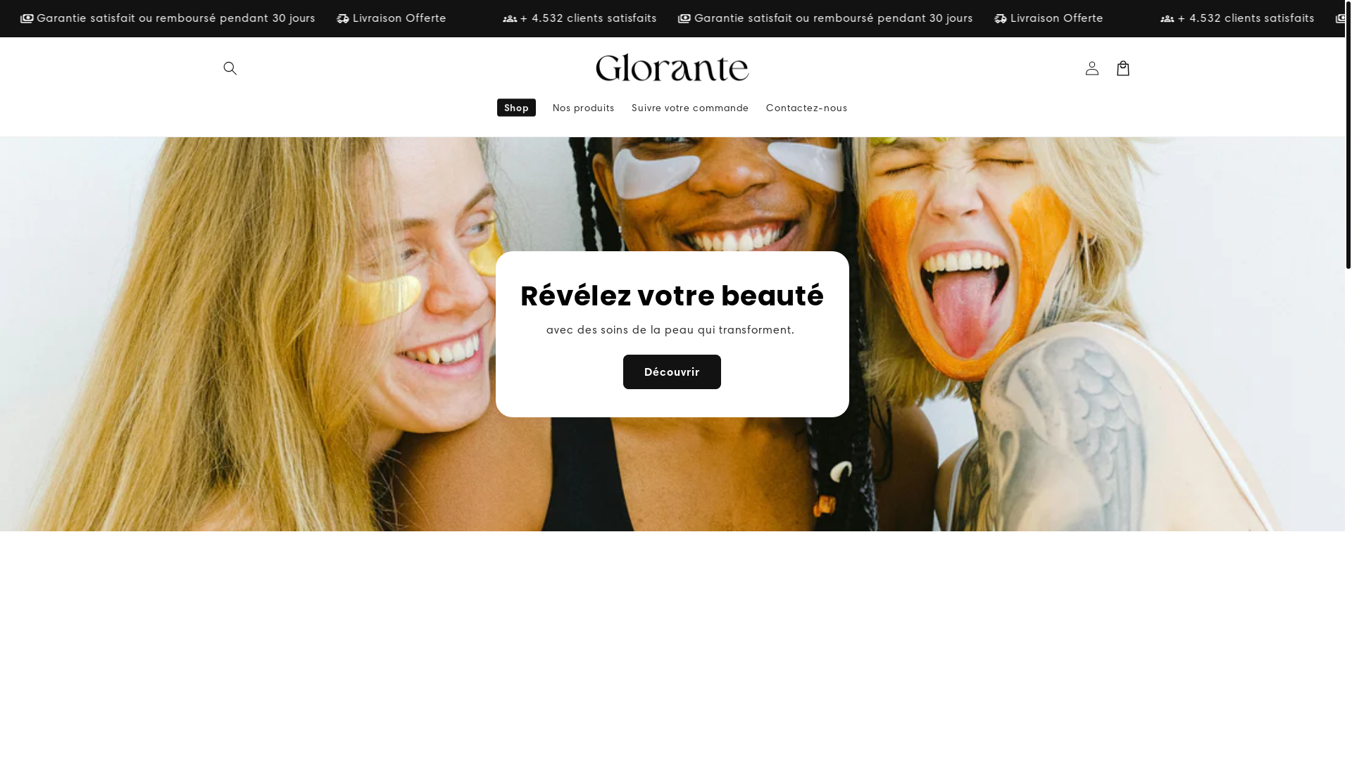 website screenshot of https://glorante.com/