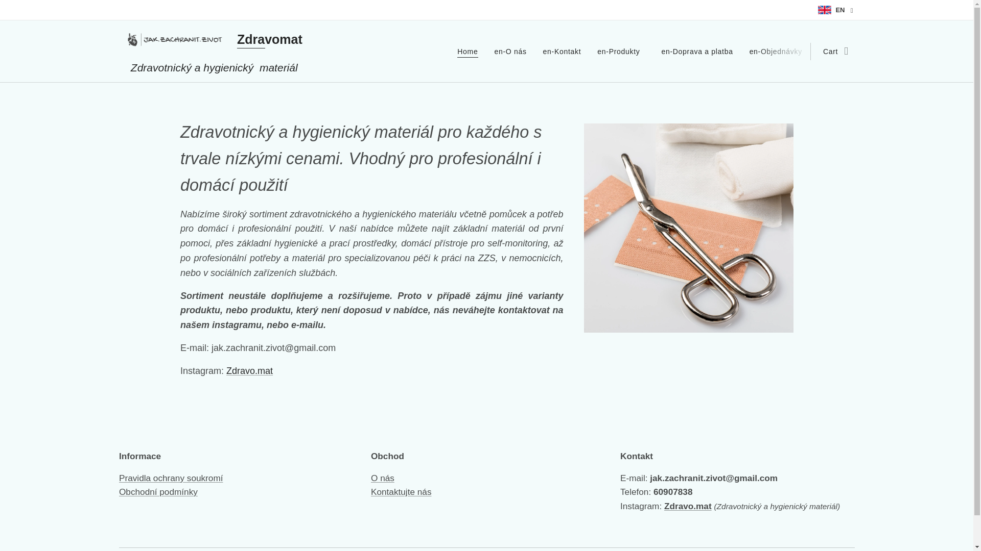 website screenshot of https://zdravo-mat.cz/