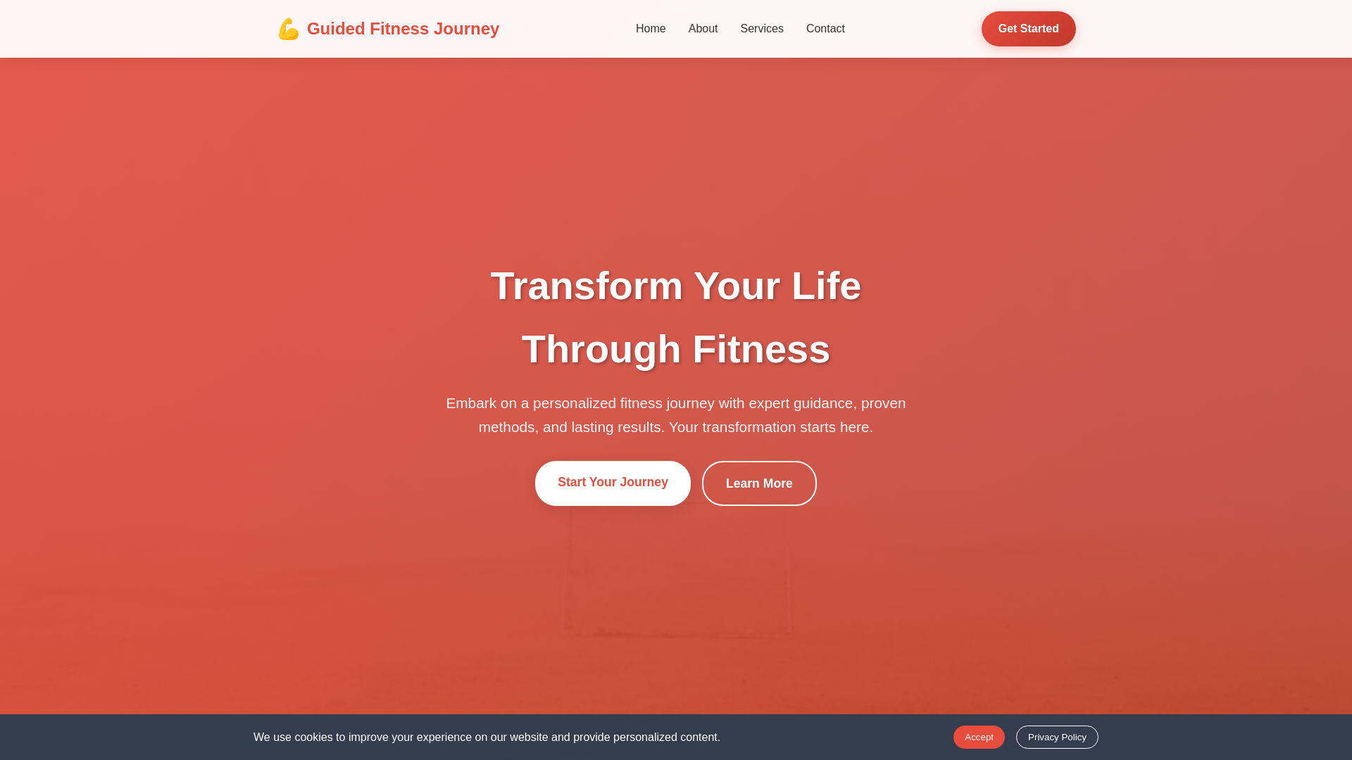 website screenshot of https://guidedfitnessjourney.xyz