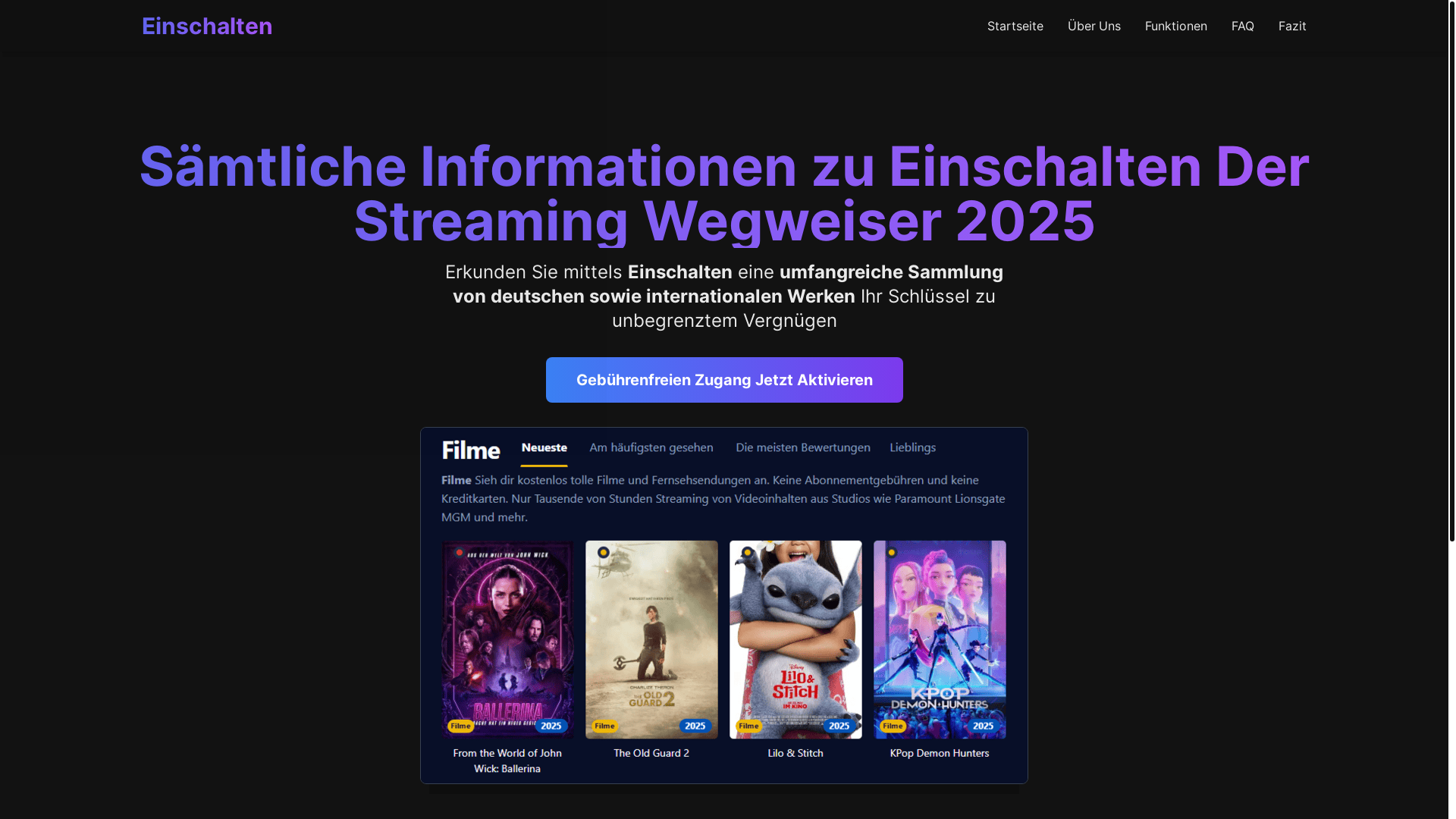 website screenshot of https://einschalten-h3p5.pages.dev/
