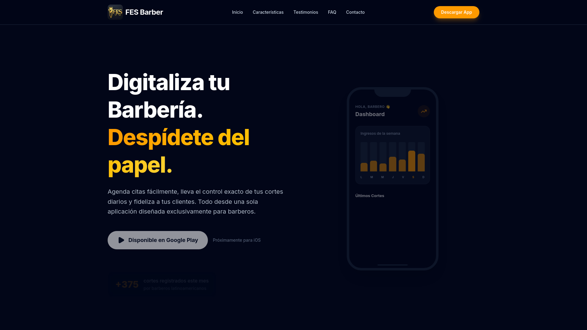 website screenshot of https://fesbarber.com