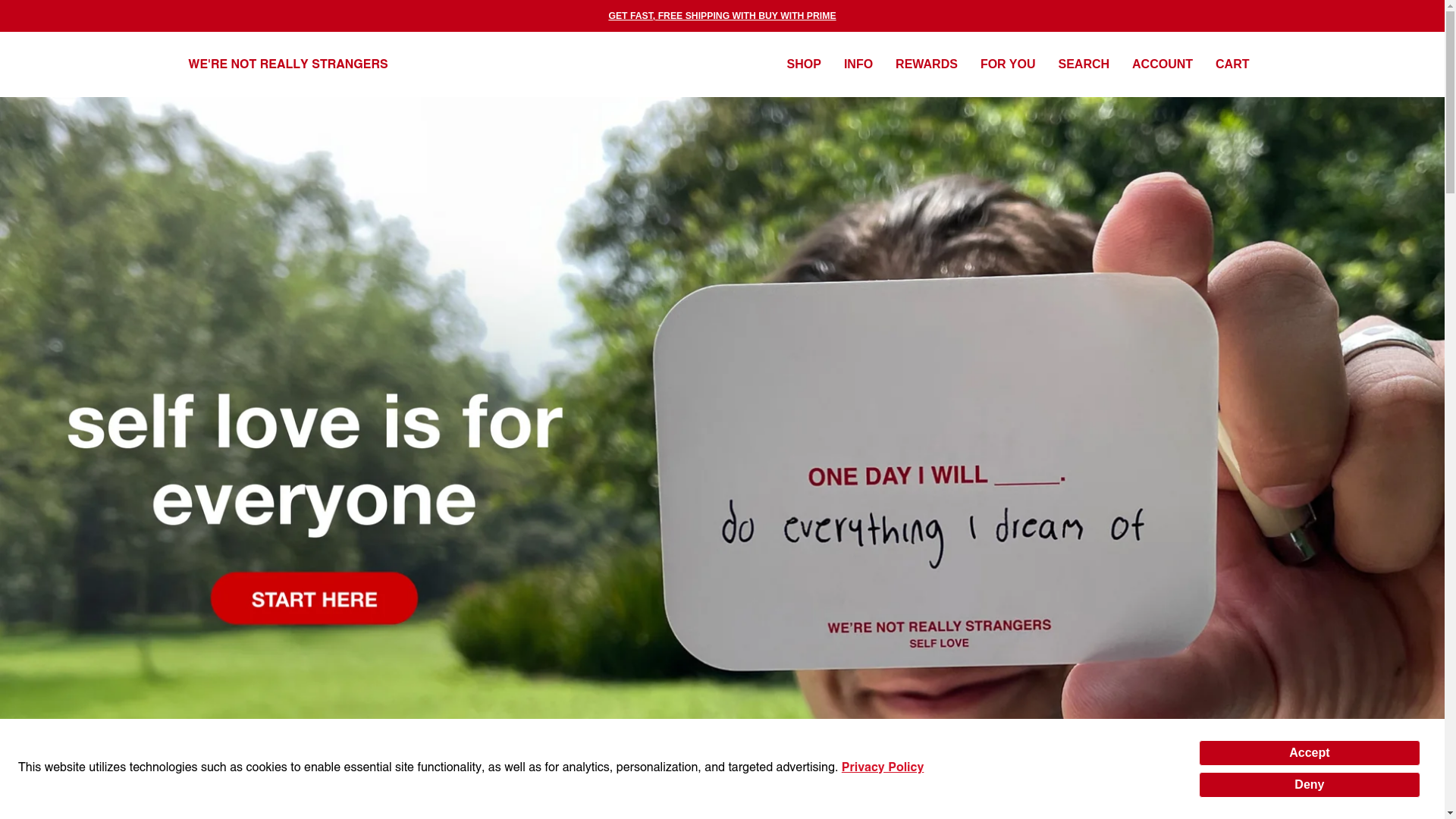 website screenshot of https://www.werenotreallystrangers.com/