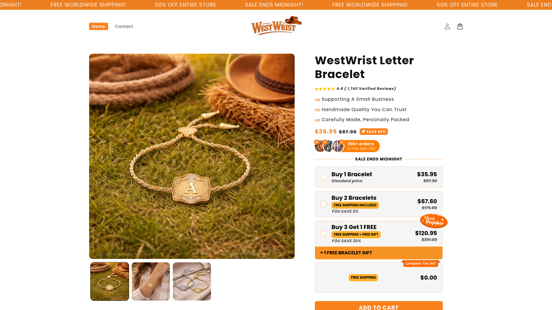 website screenshot of https://westwrist.shop/