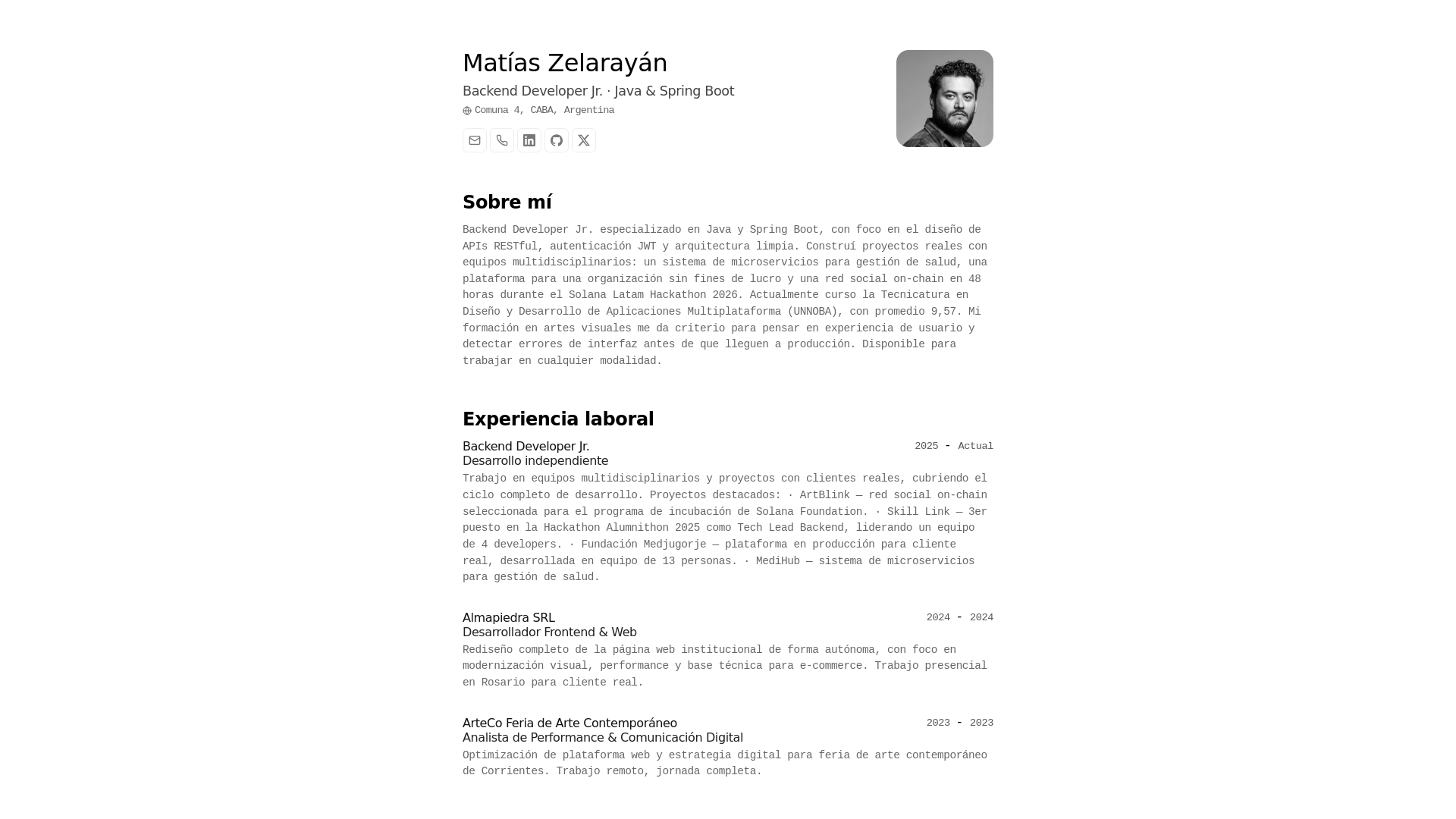 website screenshot of https://matias-zelarayan.pages.dev/