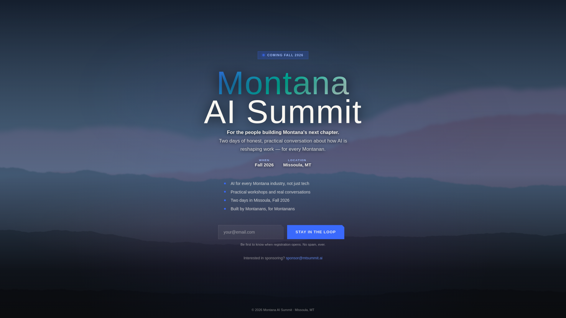 website screenshot of https://mtaisummit.org/
