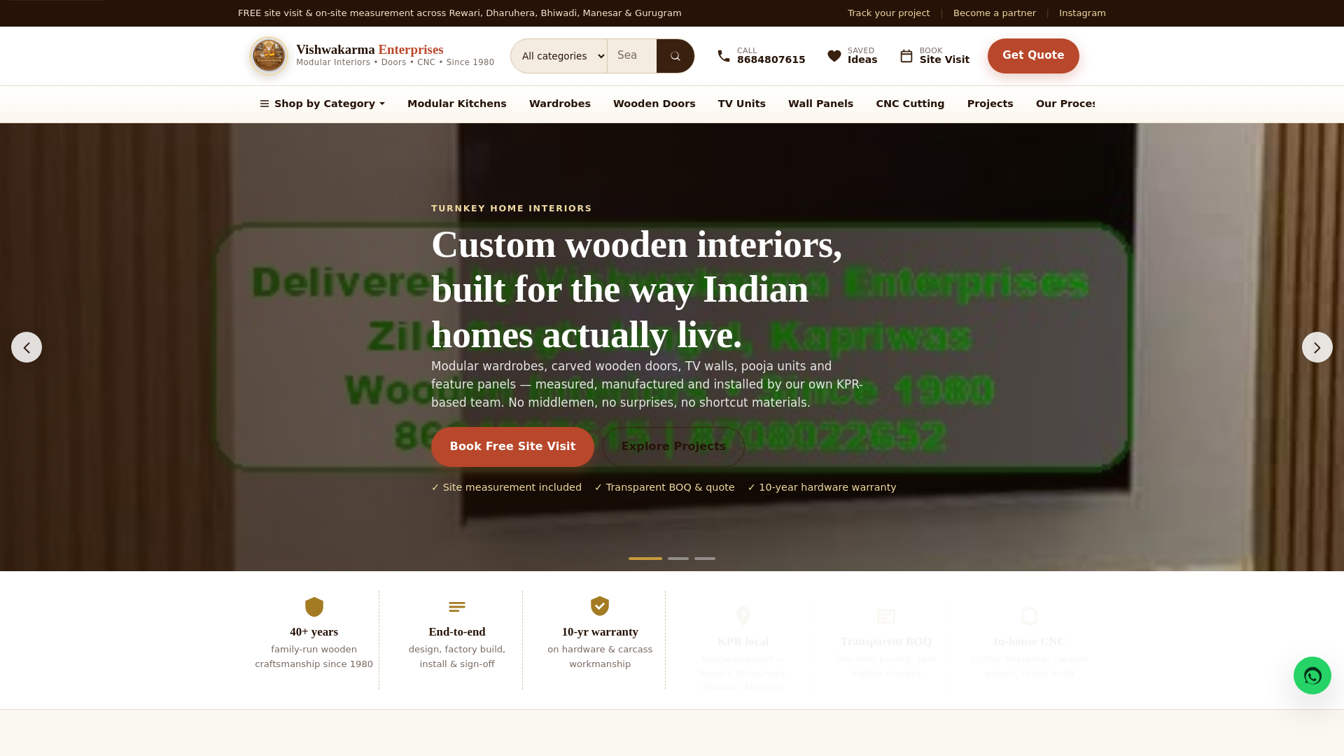 website screenshot of https://vishwakarma-enterprises.pages.dev/