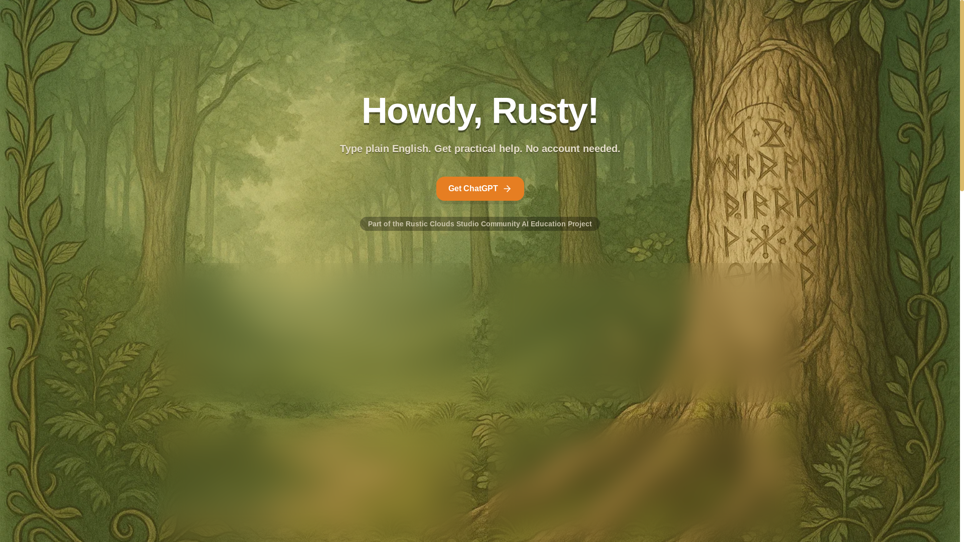 website screenshot of https://howdyrusty.com/