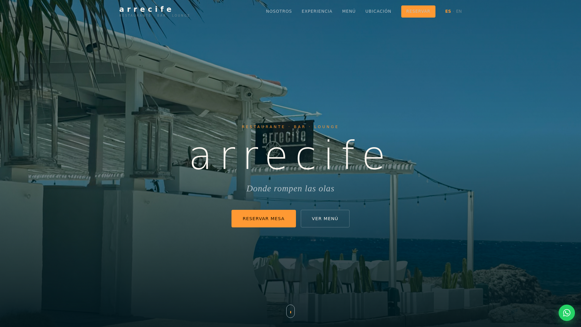 website screenshot of https://arrecifehavana.com/