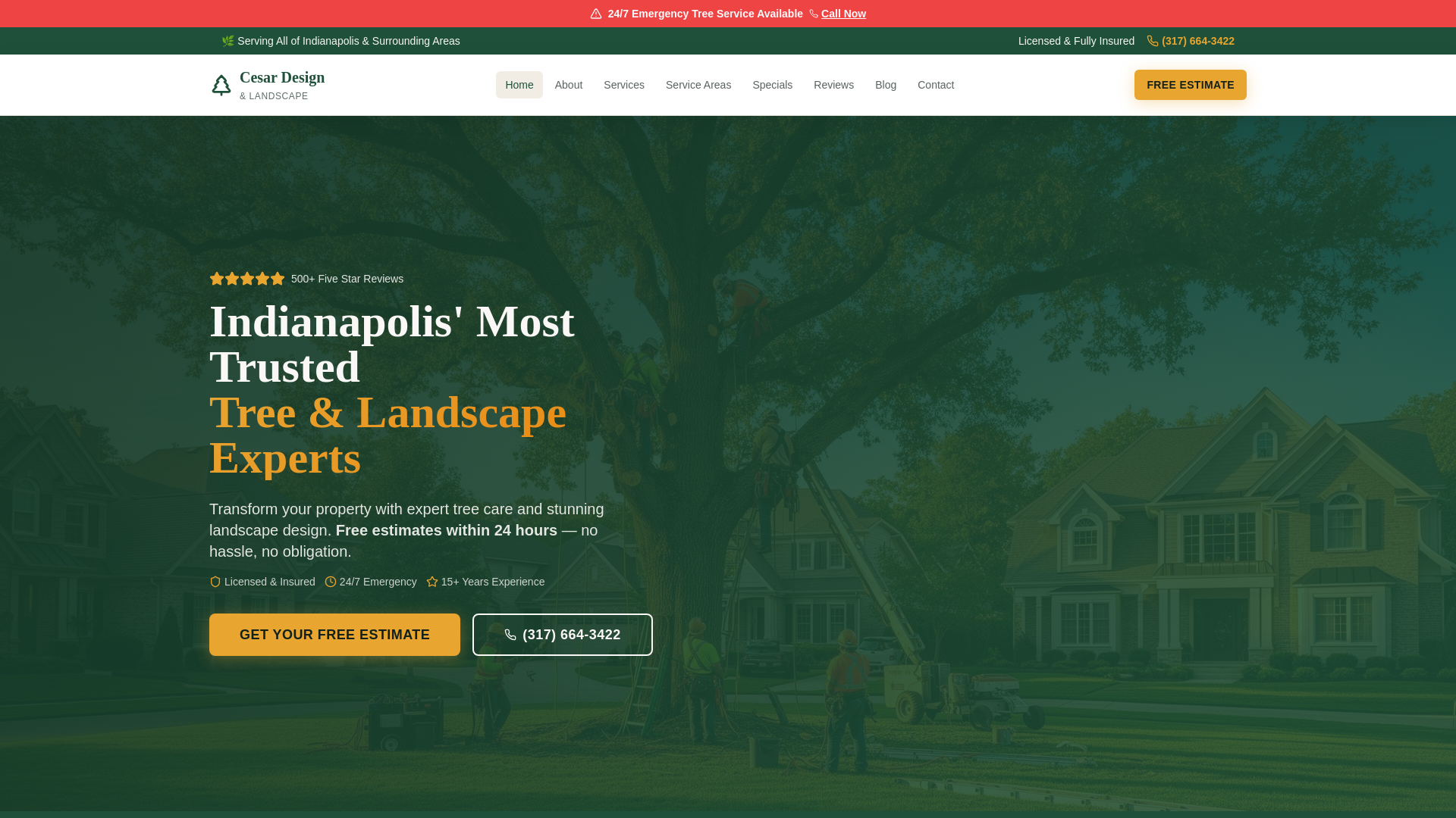 website screenshot of https://cesardesignandlandscape.com