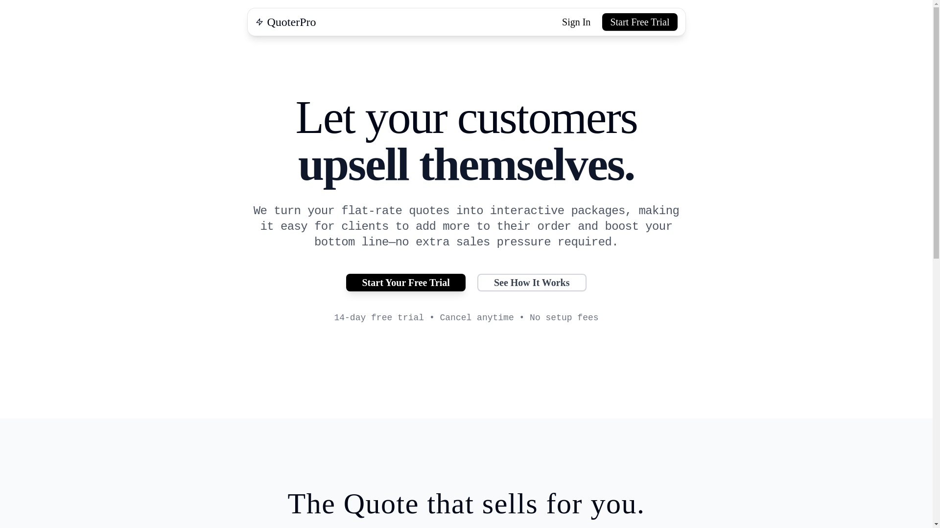 website screenshot of https://quotetier.com/