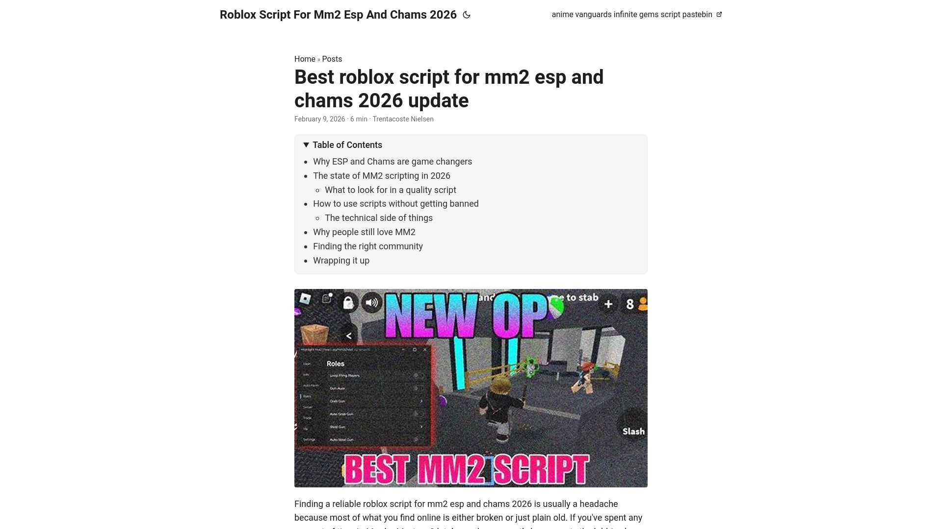 website screenshot of https://roblox-script-for-mm2-esp-and-chams-2026.pages.dev/