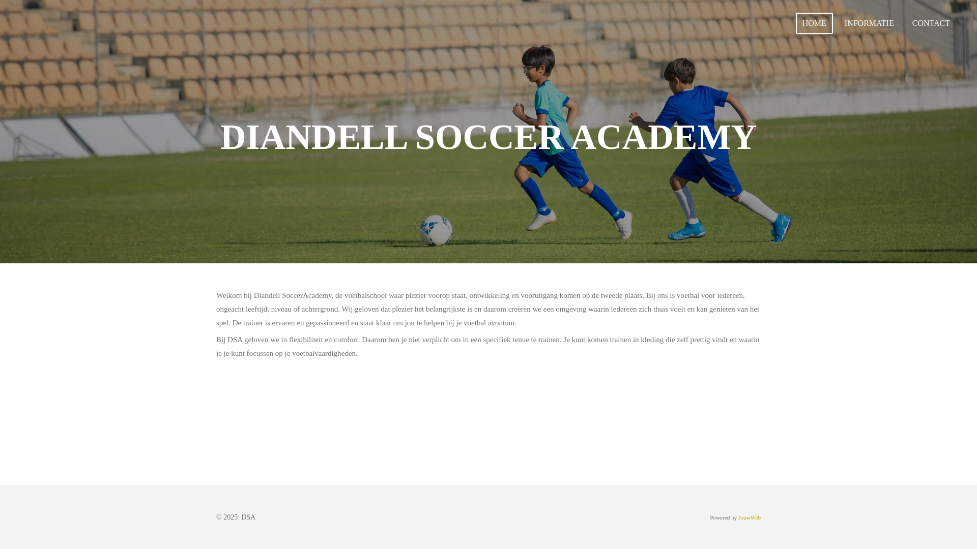 website screenshot of https://diandellsocceracademy.nl/