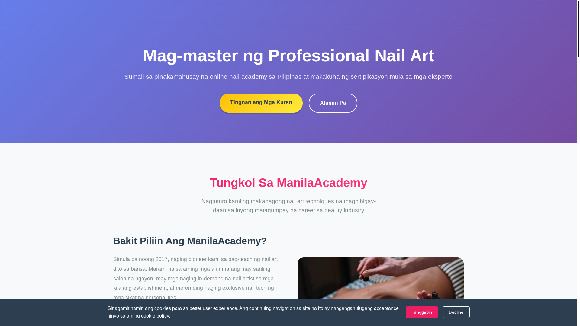website screenshot of https://manilaacademy.uk/
