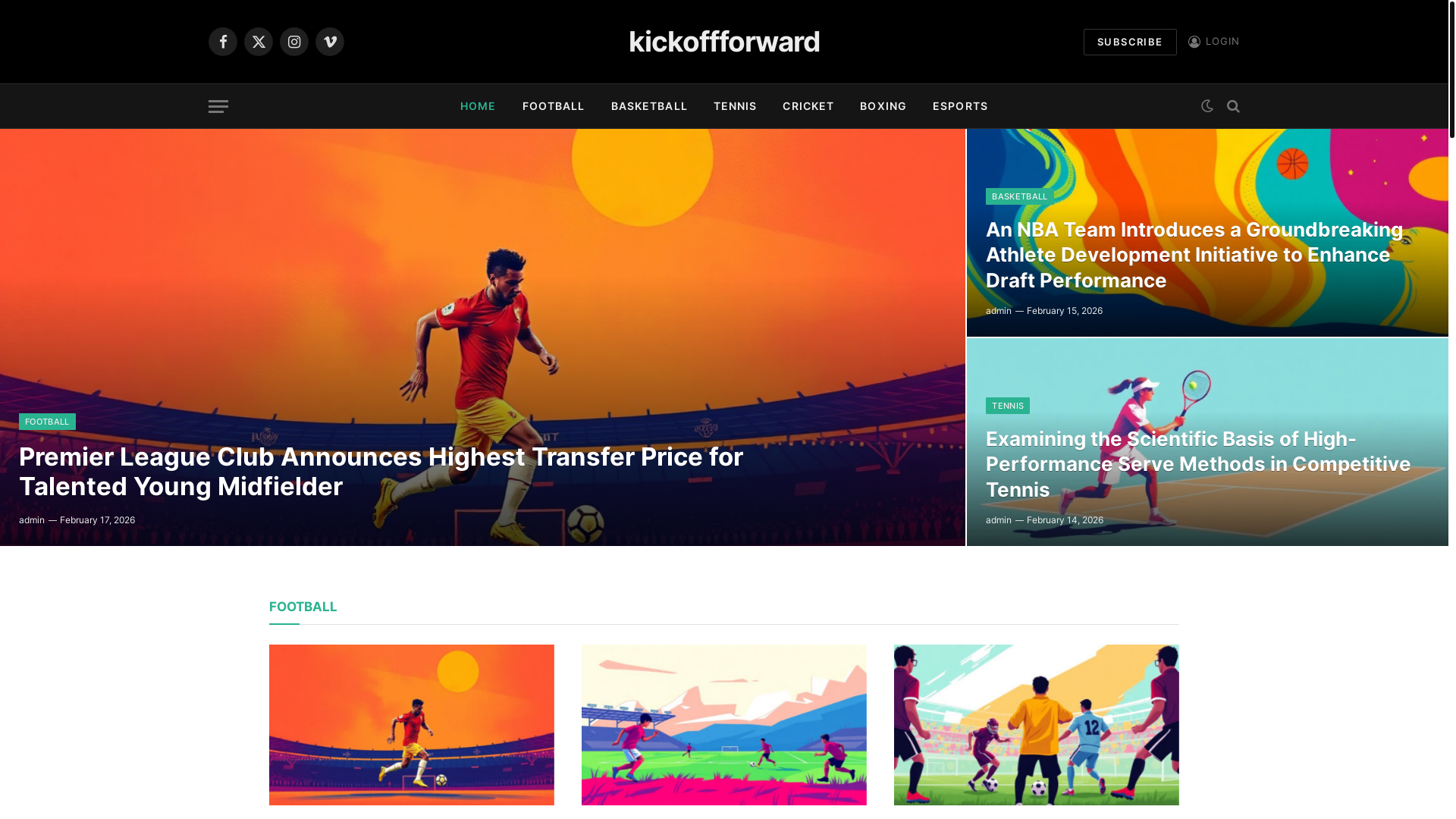 website screenshot of https://kickoffforward.co.uk/