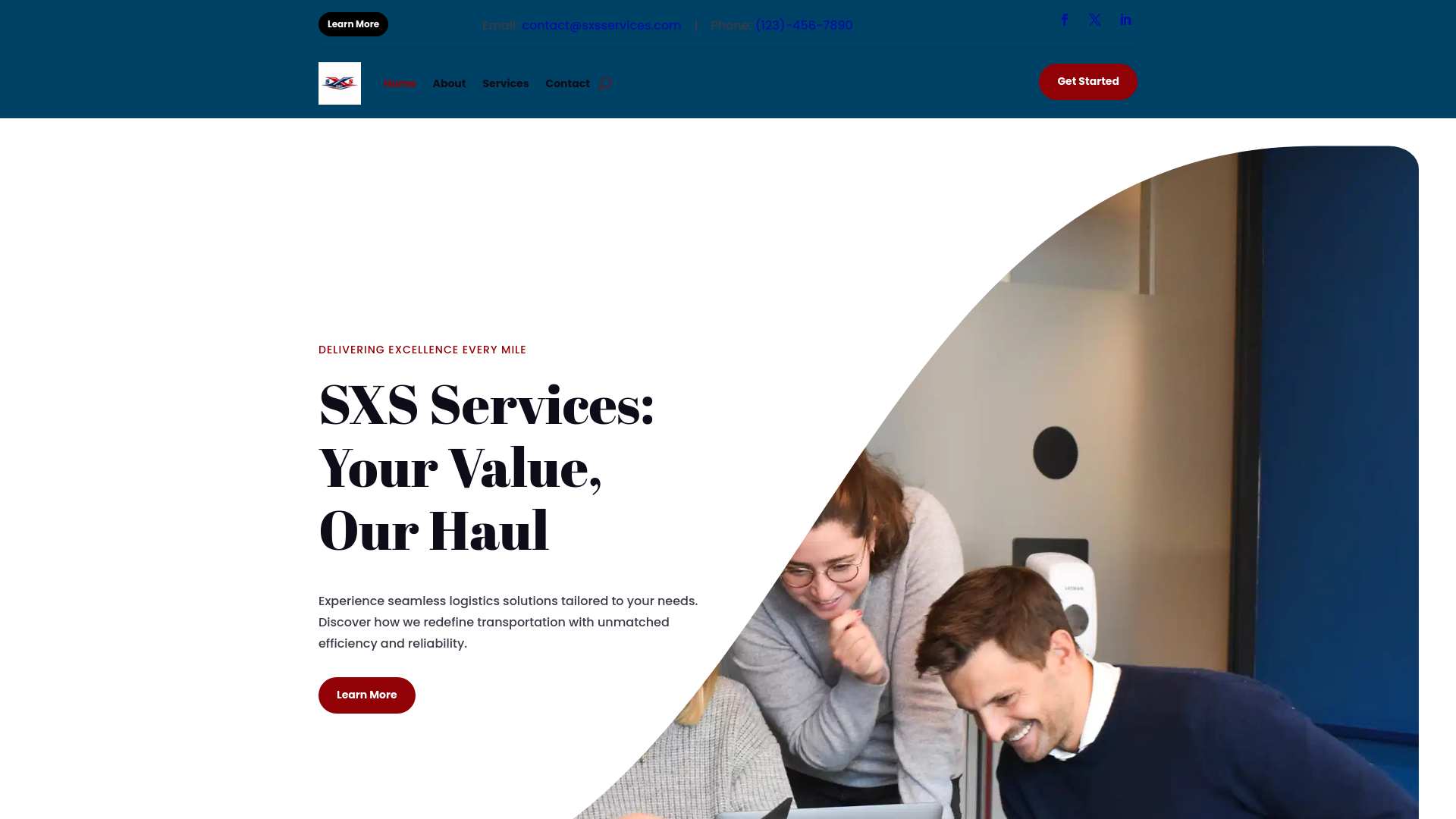 website screenshot of https://sxs-services.com