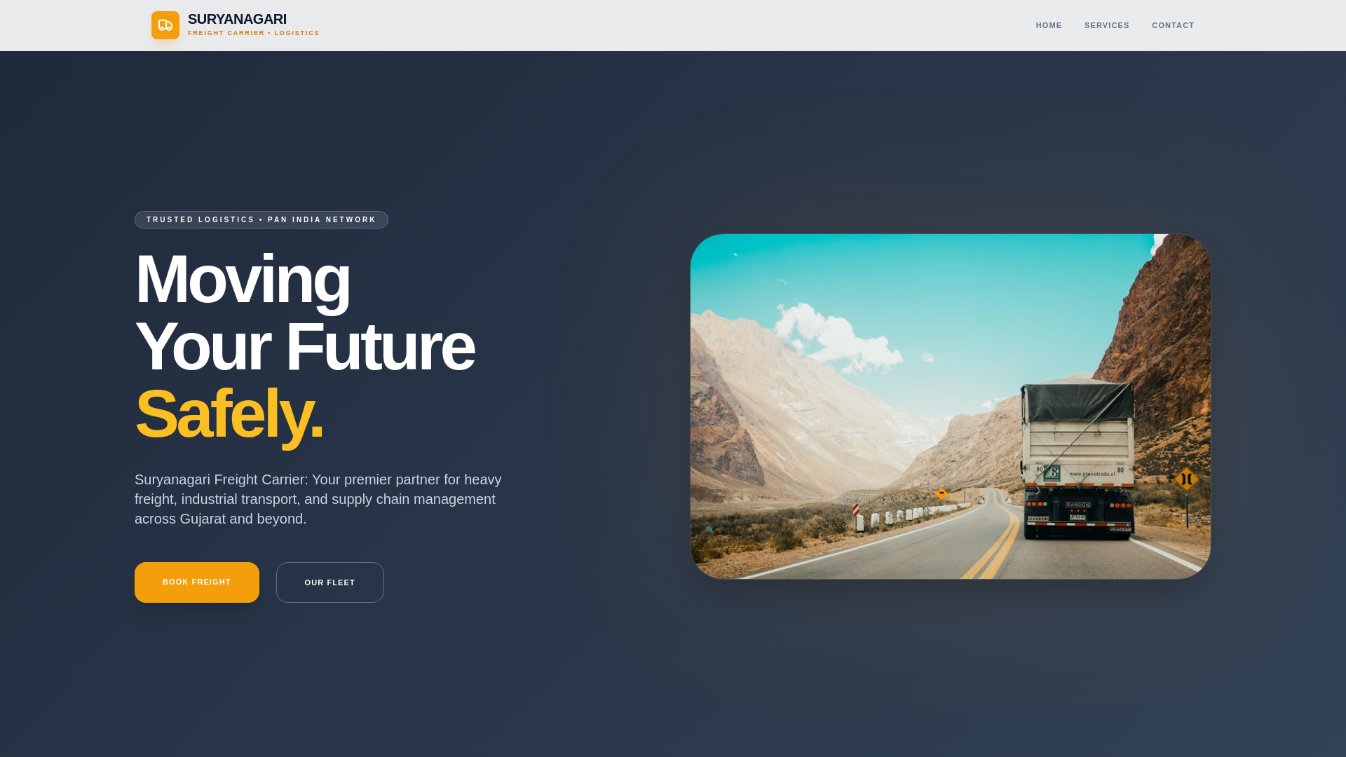 website screenshot of https://suryanagarifreightcarrier.shop/