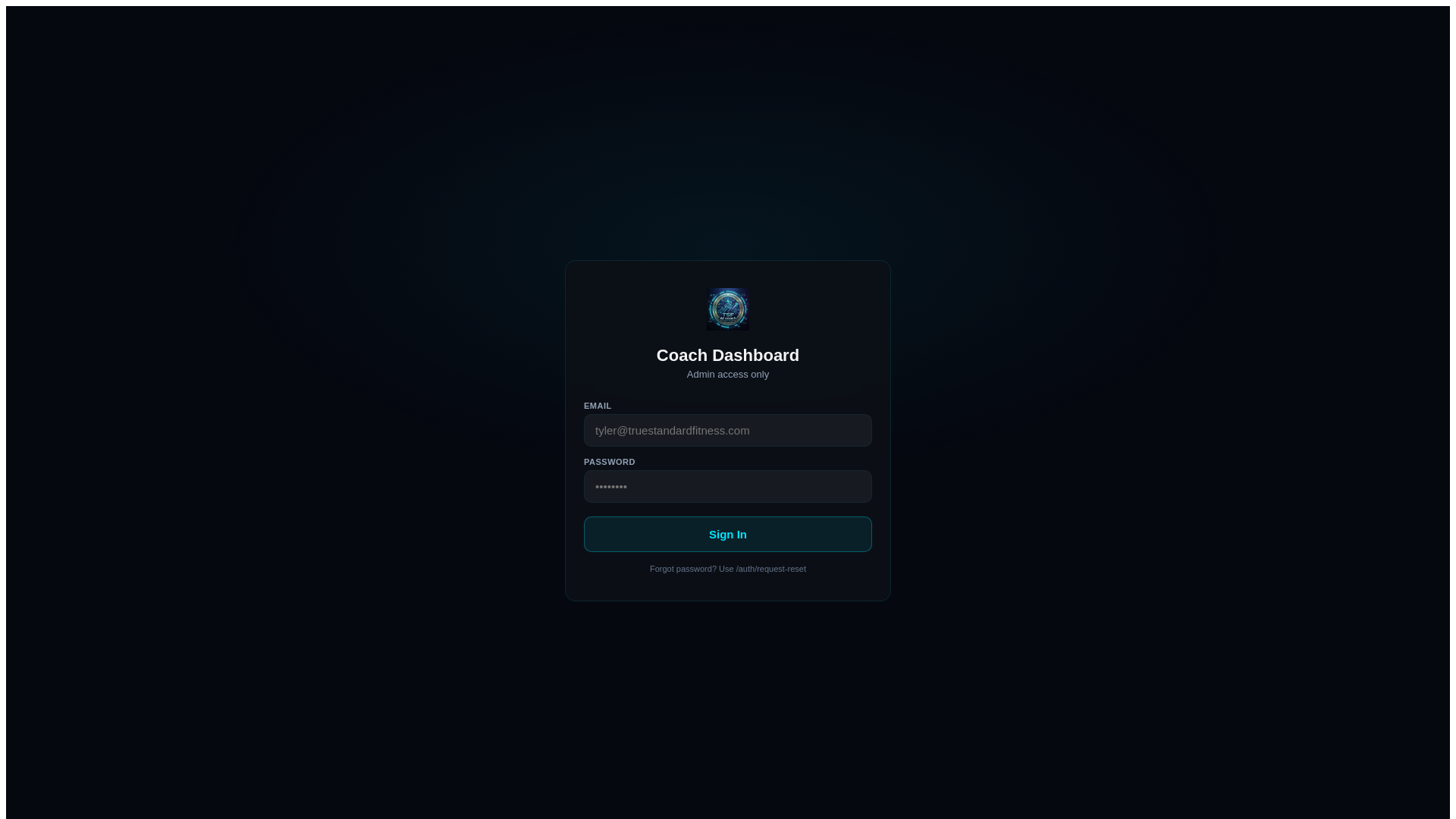 website screenshot of https://true-standard-fitness-tsf-coach-dashboard.pages.dev/