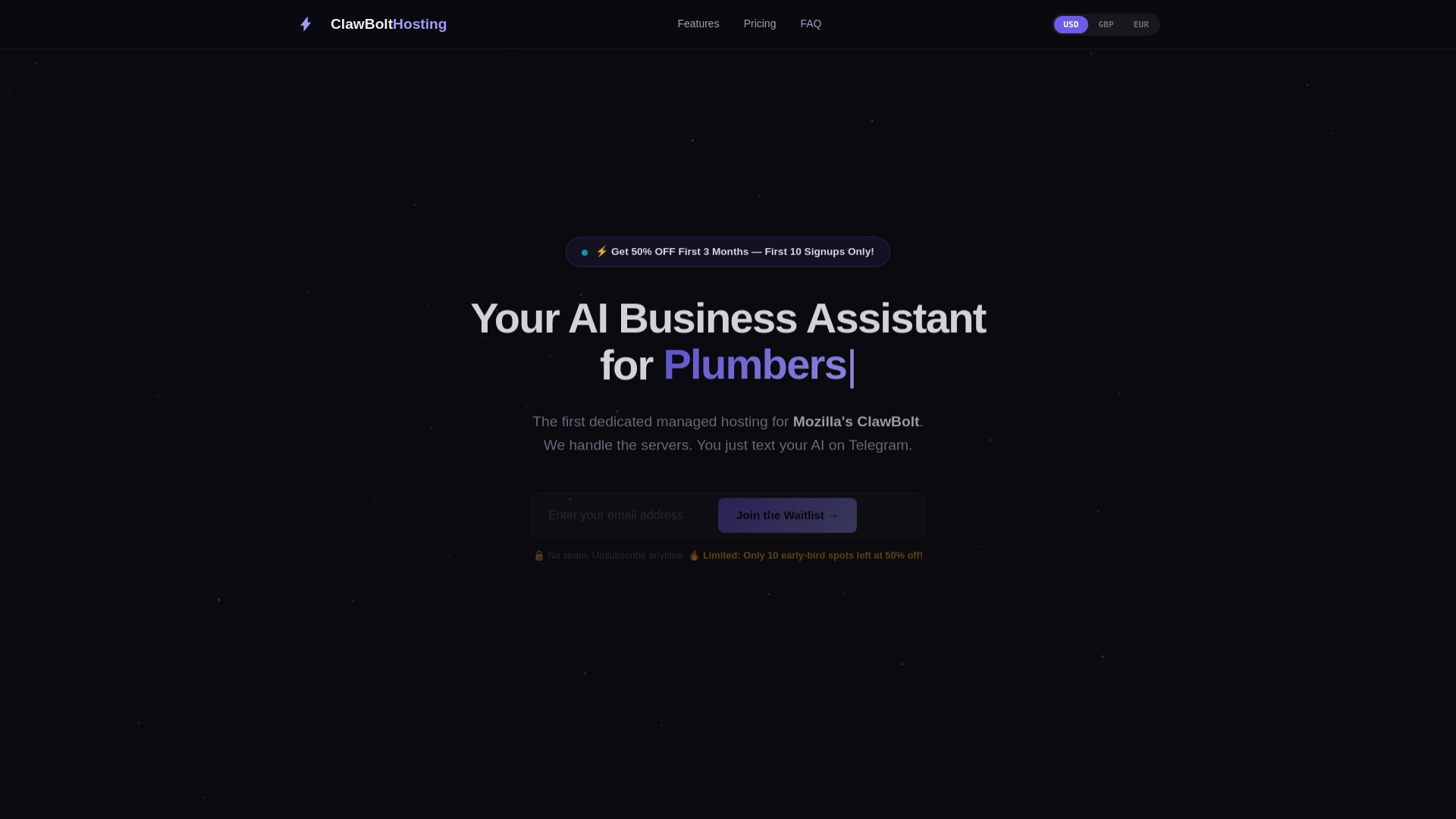 website screenshot of https://clawbolt.pages.dev/
