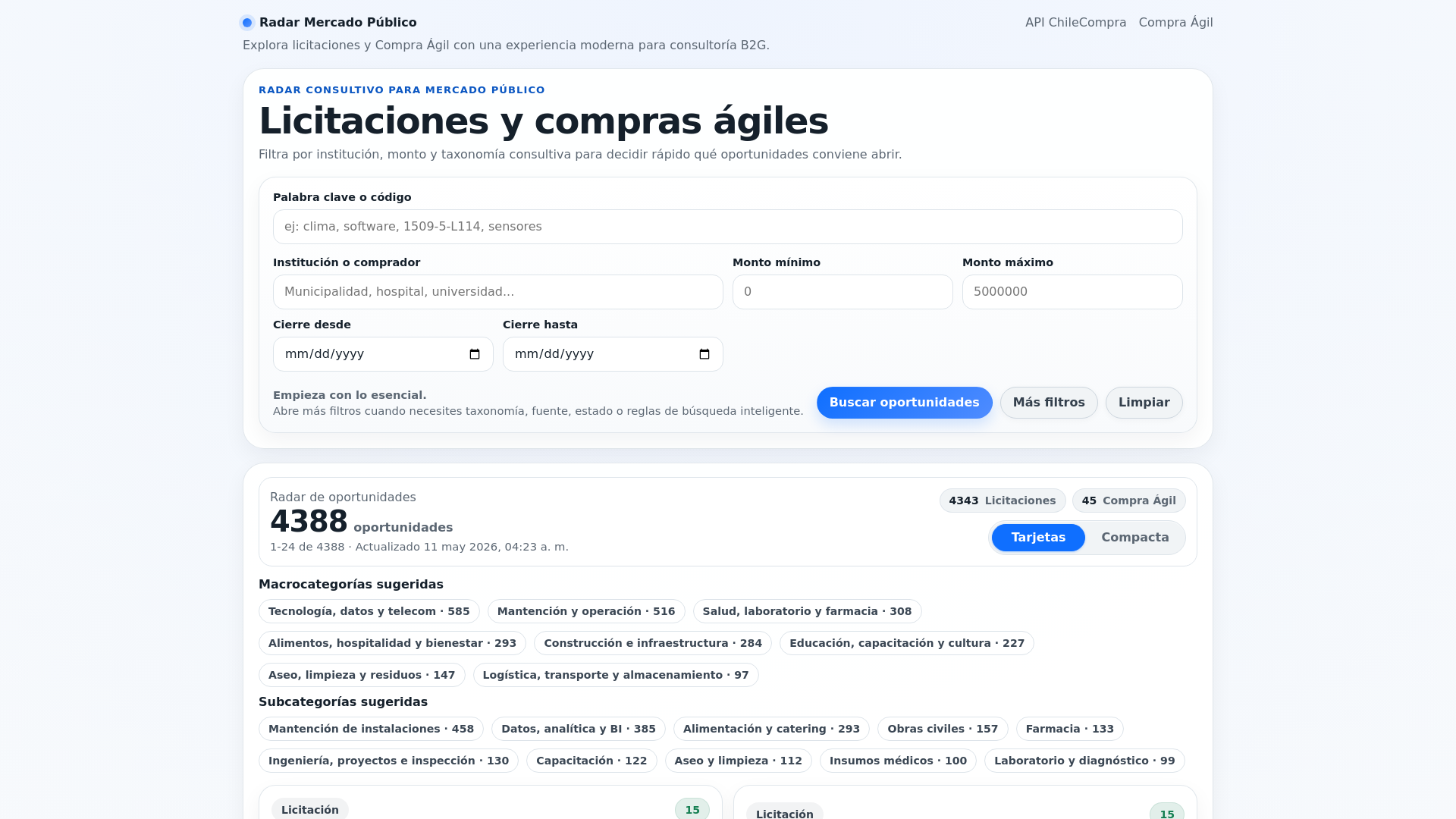website screenshot of https://mercado-publico.pages.dev/