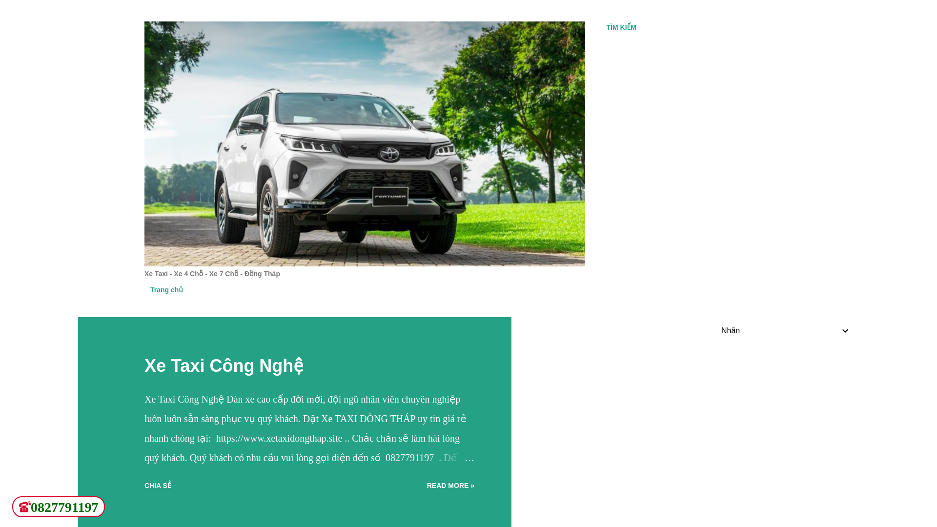 website screenshot of https://xetaxidongthap.site/