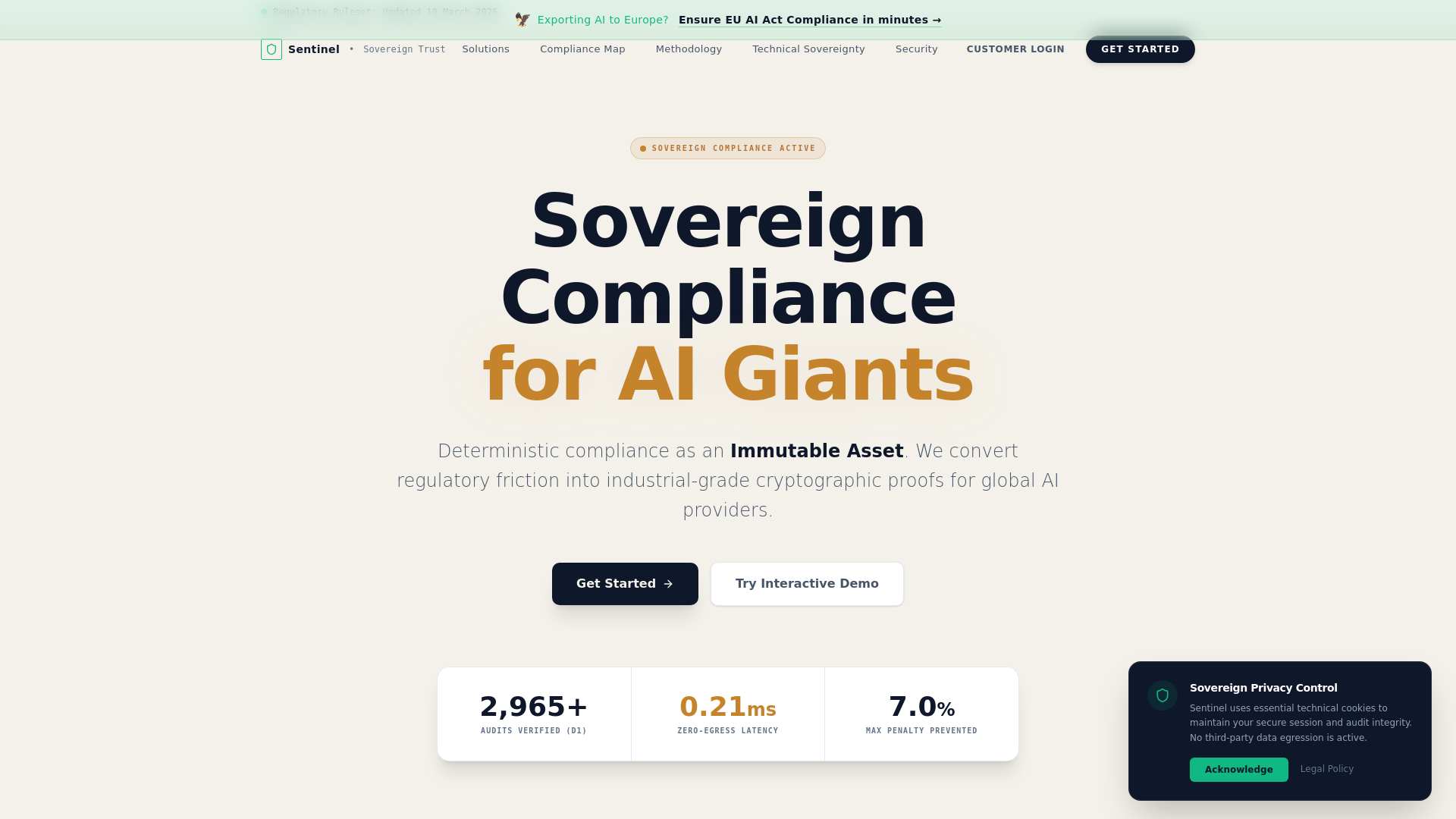 website screenshot of https://sentinel-prod.pages.dev/
