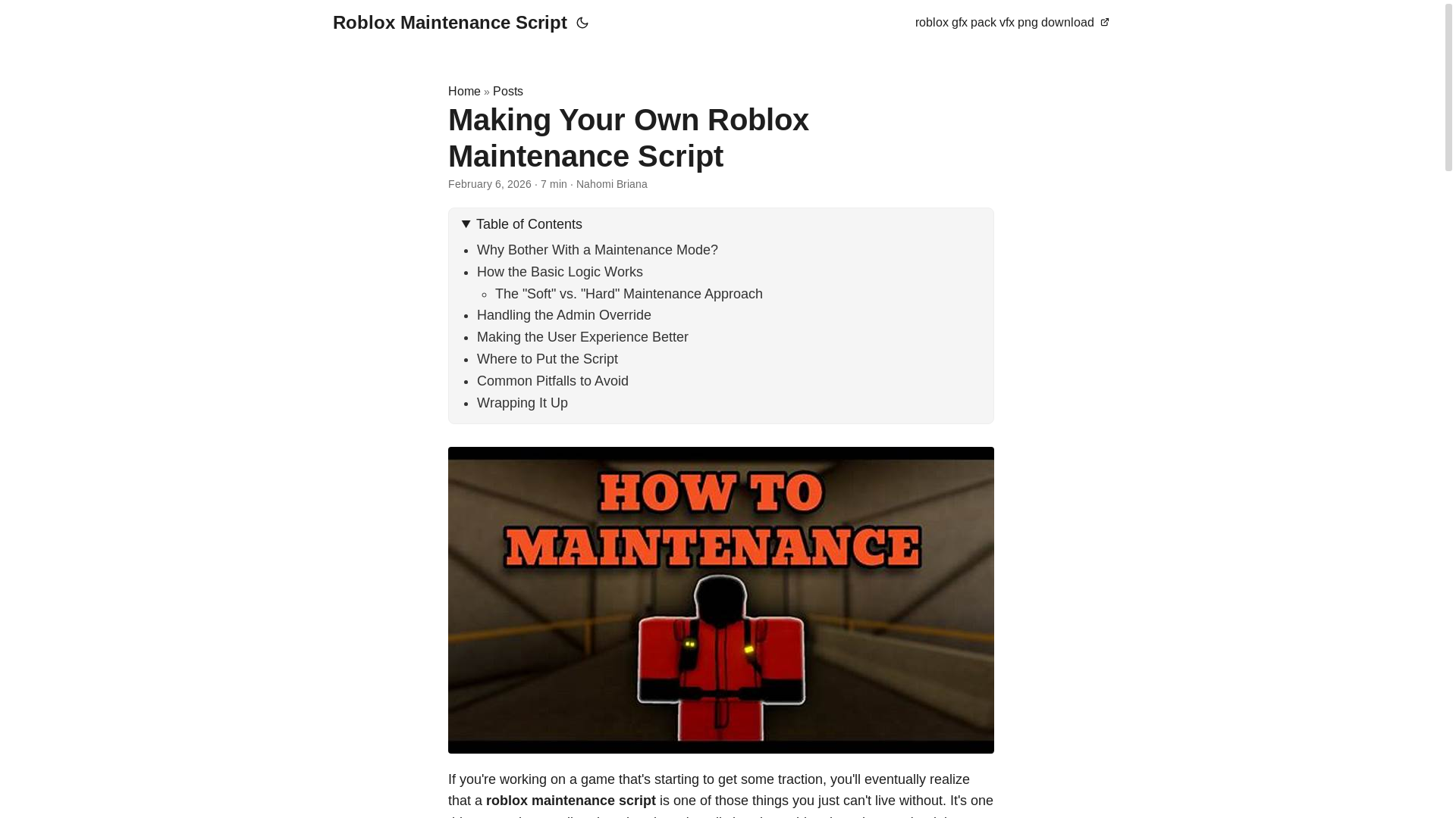 website screenshot of https://roblox-maintenance-script.pages.dev/