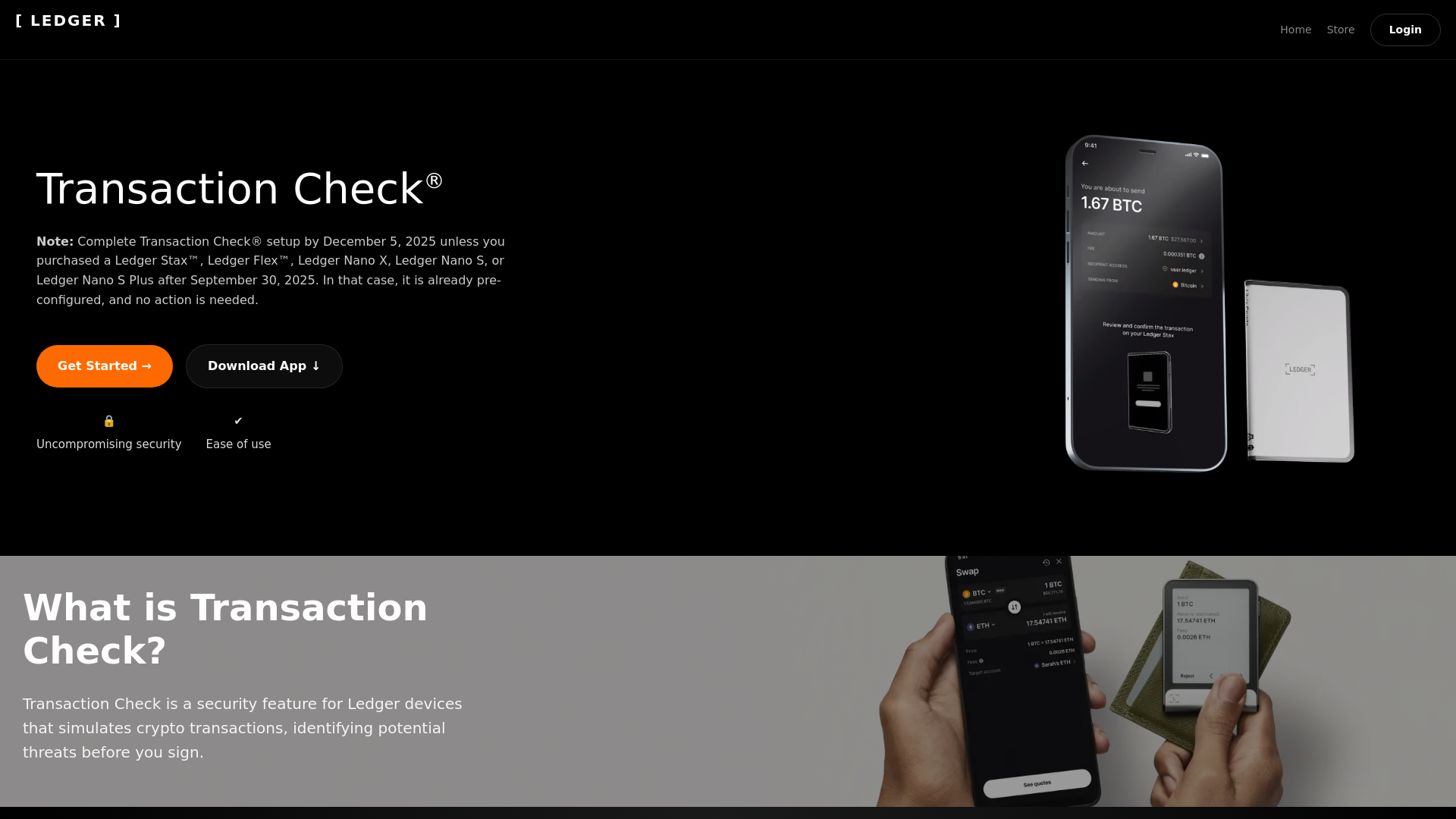 website screenshot of https://ledgerswallet.co/